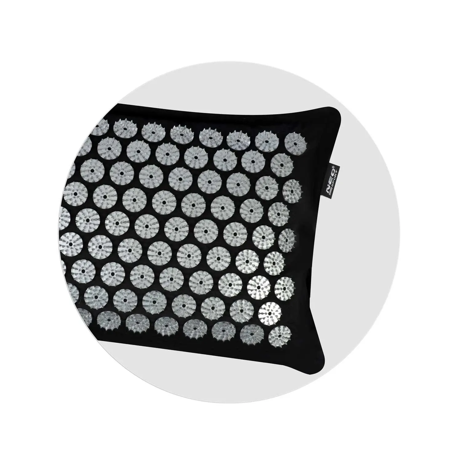 Neo-Sport NS-903 akupresūros kilimėlis su smaigaliais, juodas ir sidabrinis - nuotrauka 1
