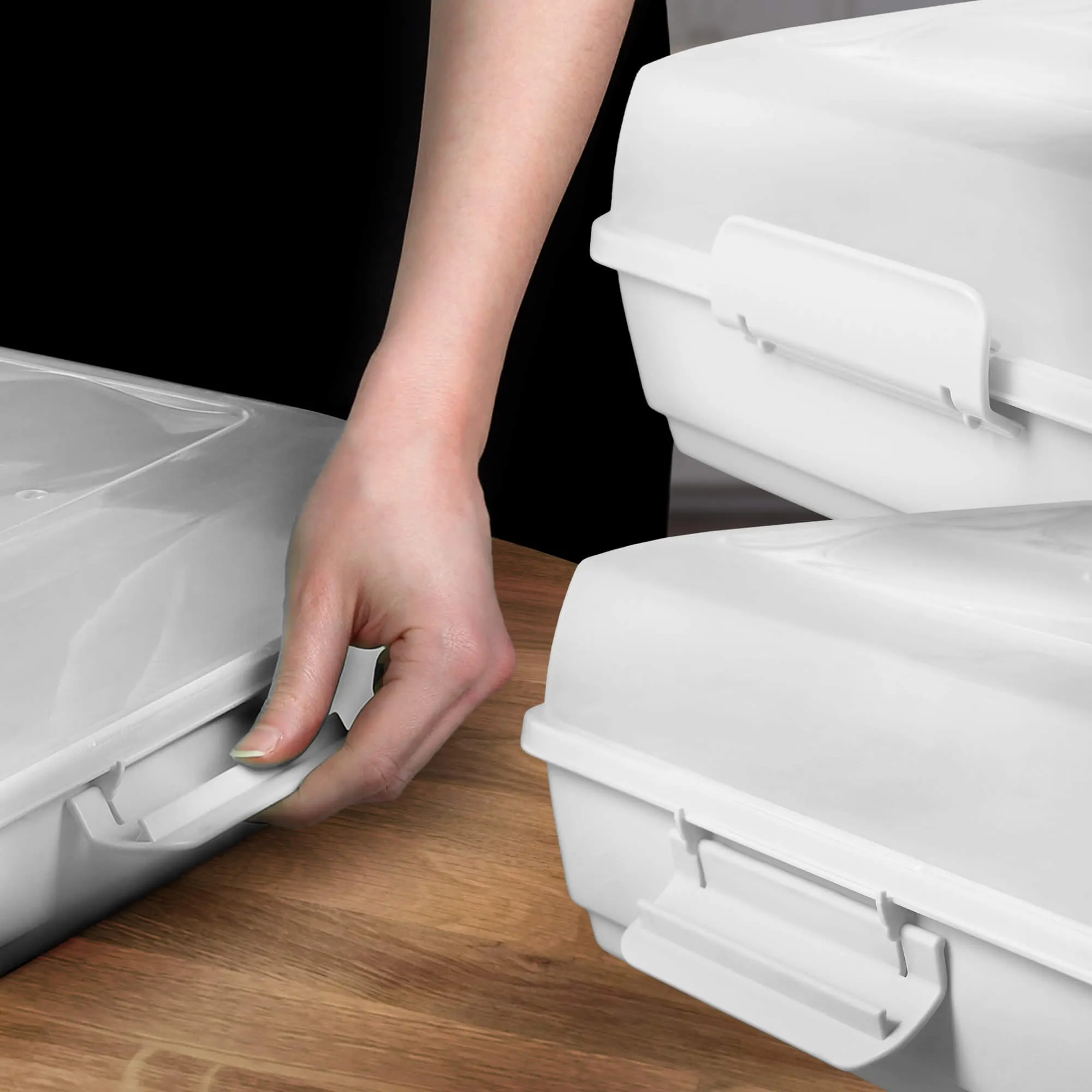 Ovada torto indas su dangteliu ir įdėklu, 43×30 cm, pilkas