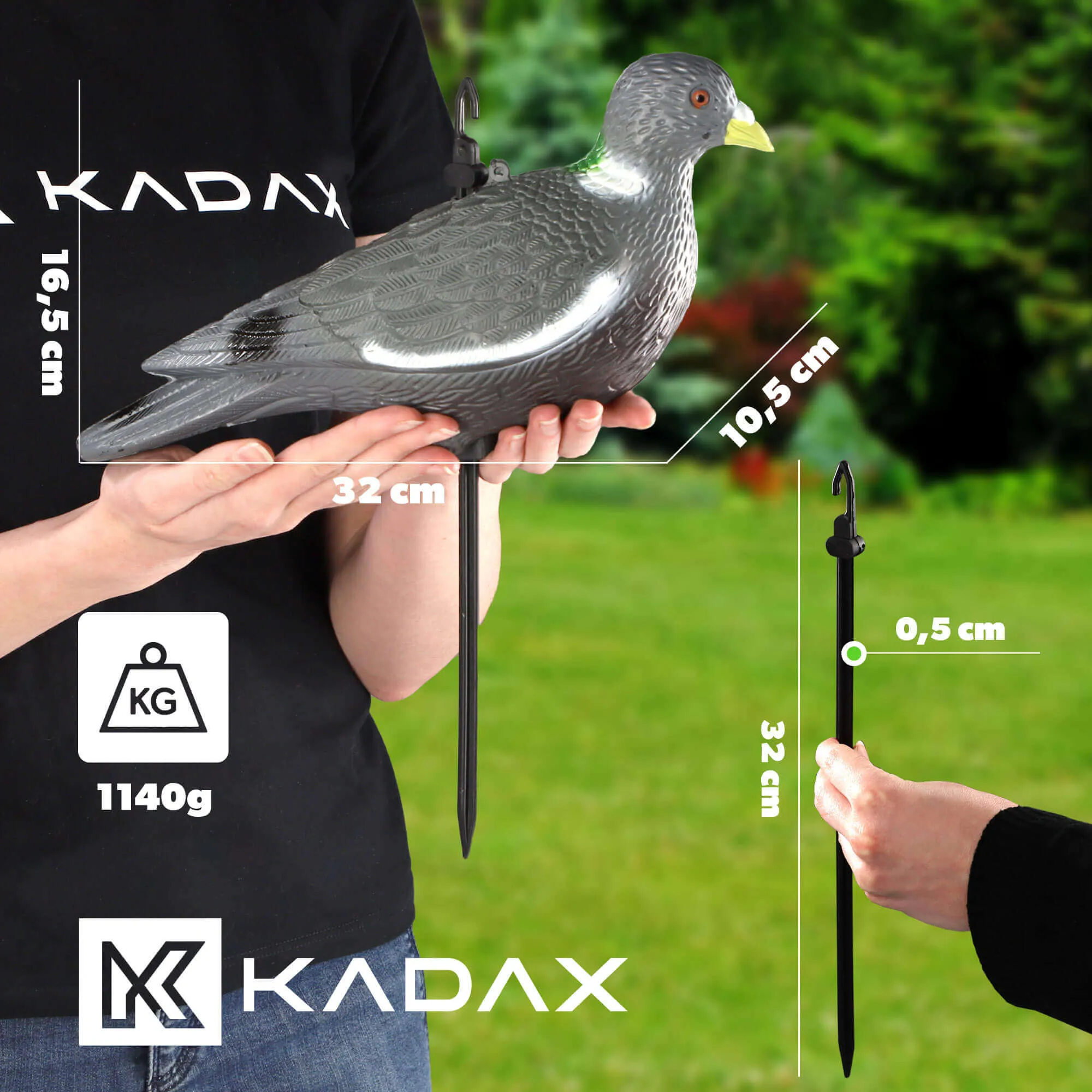 Balandžio figūrėlė su smeigtuku 16 x 32 cm