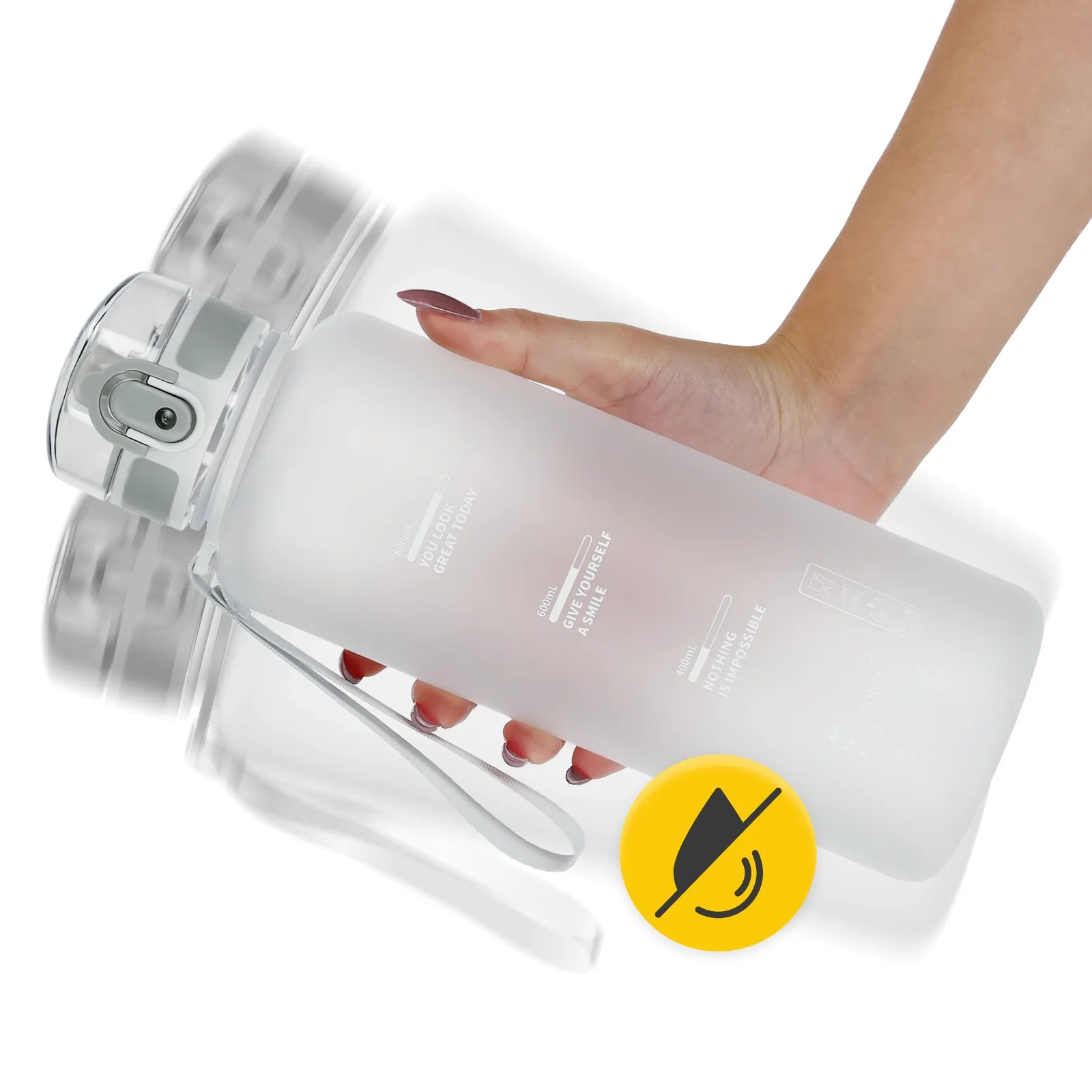 Sportinis vandens butelis 1 l pilkas