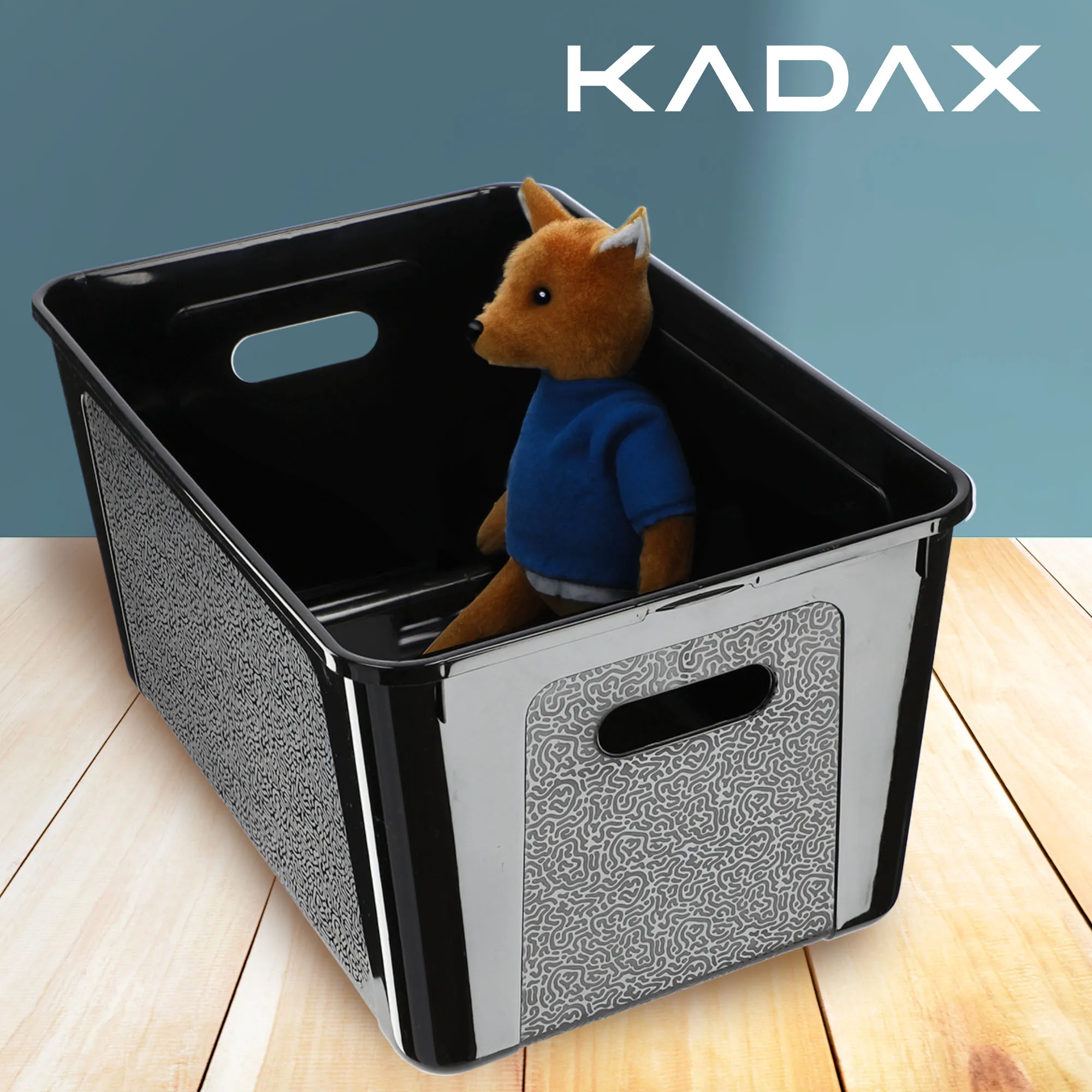 Dozza 17 l juodas laikymo konteineris su dangčiu