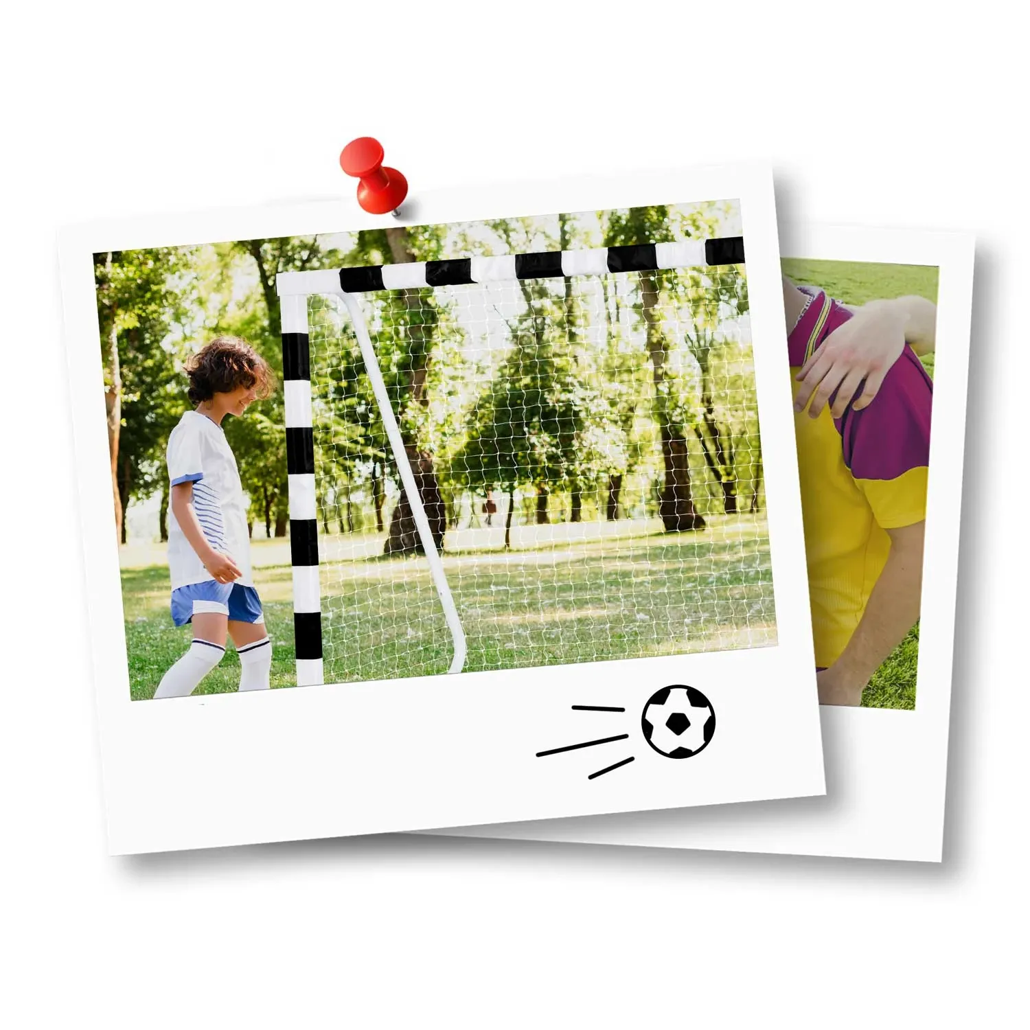 Futbolo vartai 300 x 160 x 90 cm NS-460 juodi ir balti - nuotrauka 1