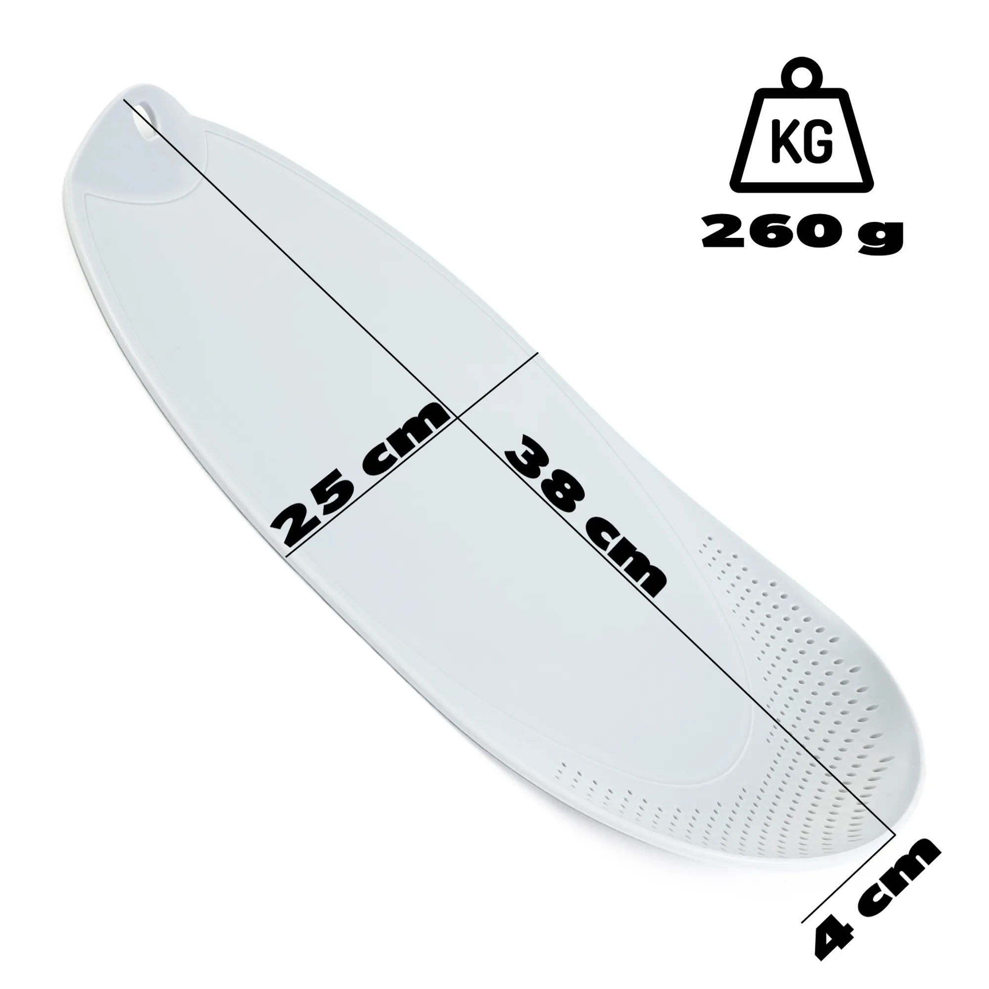 Visso šviesiai pilka pjaustymo lentelė su nusausintuvu