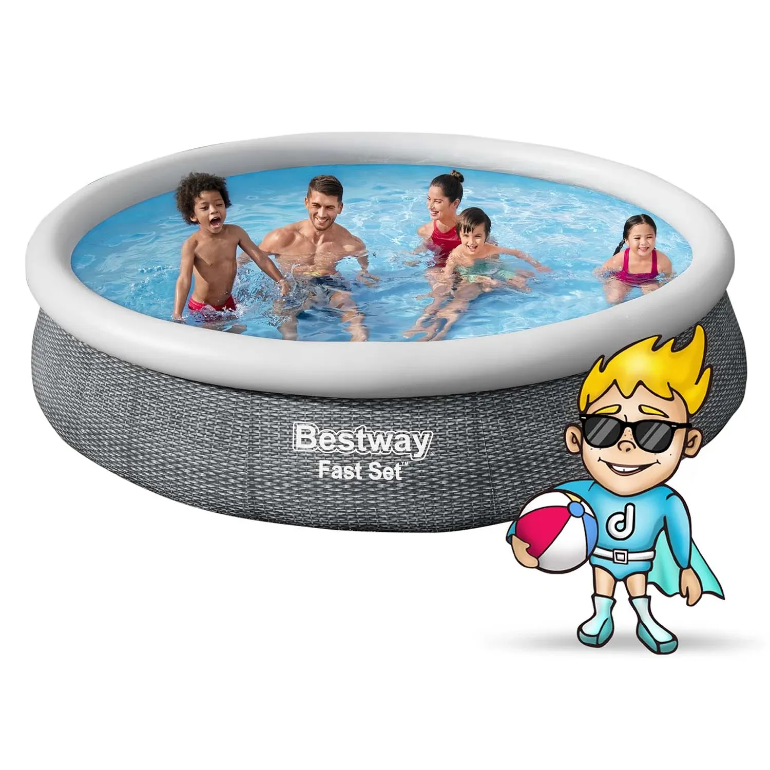 „Bestway 57443“ 366 x 76 cm 4 viename sodo baseinas - nuotrauka 1