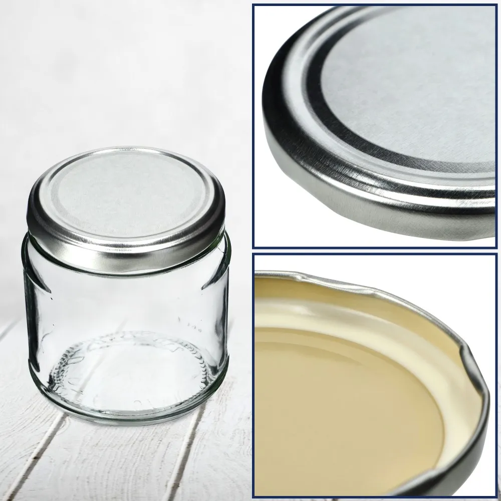 Metaliniai dangteliai „Valsta“ stiklainiams, 10 vnt., 66 mm skersmens, sidabriniai