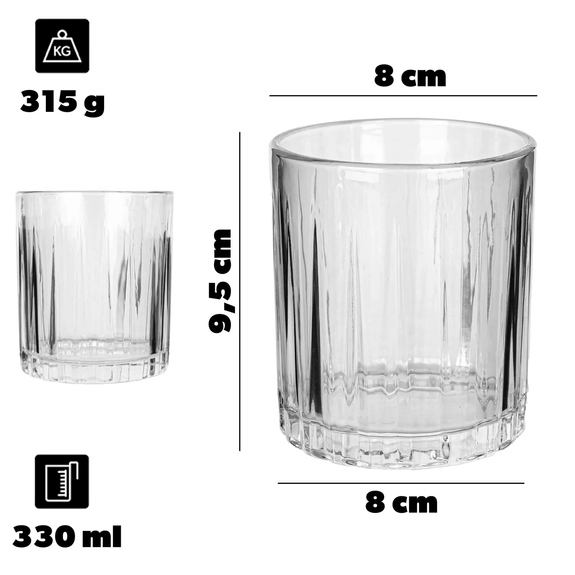 Auverse viskio ir kokteilių stiklinės 330 ml 2 vnt.