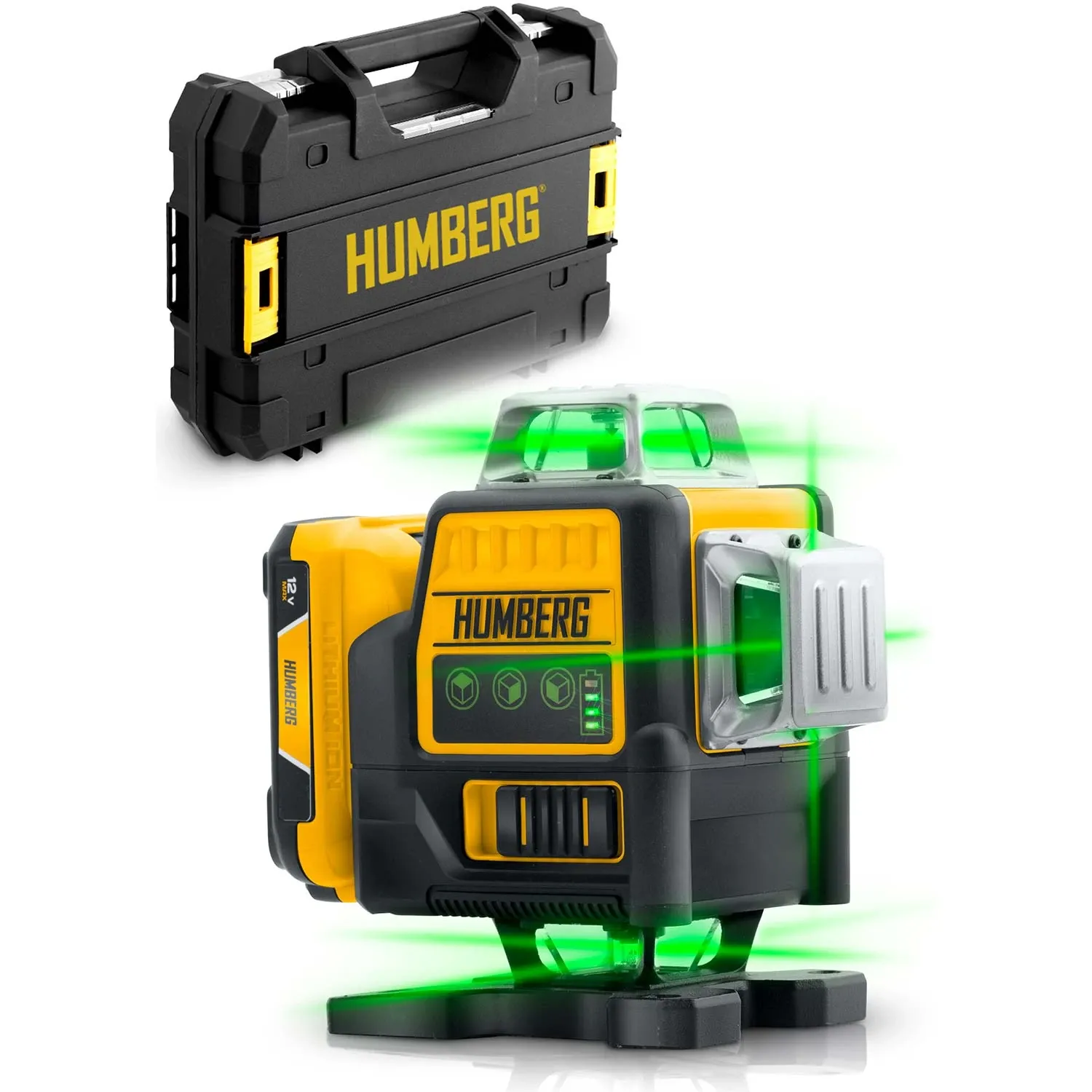 Kryžminis linijinis lazeris dėkle + trikojis „Humberg HM-171“ - nuotrauka 1