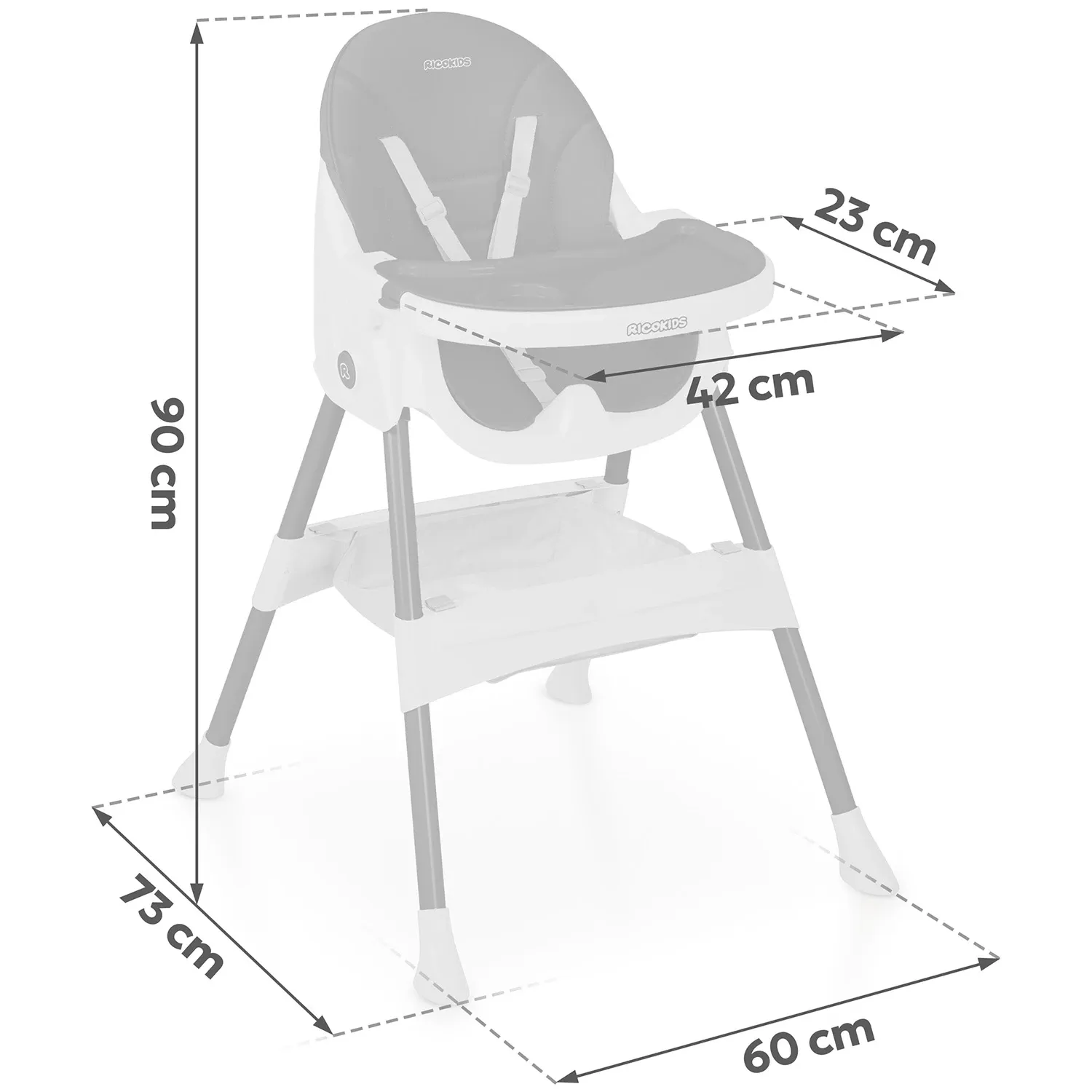 Ricokids Mani maitinimo kėdutė, juoda - nuotrauka 1
