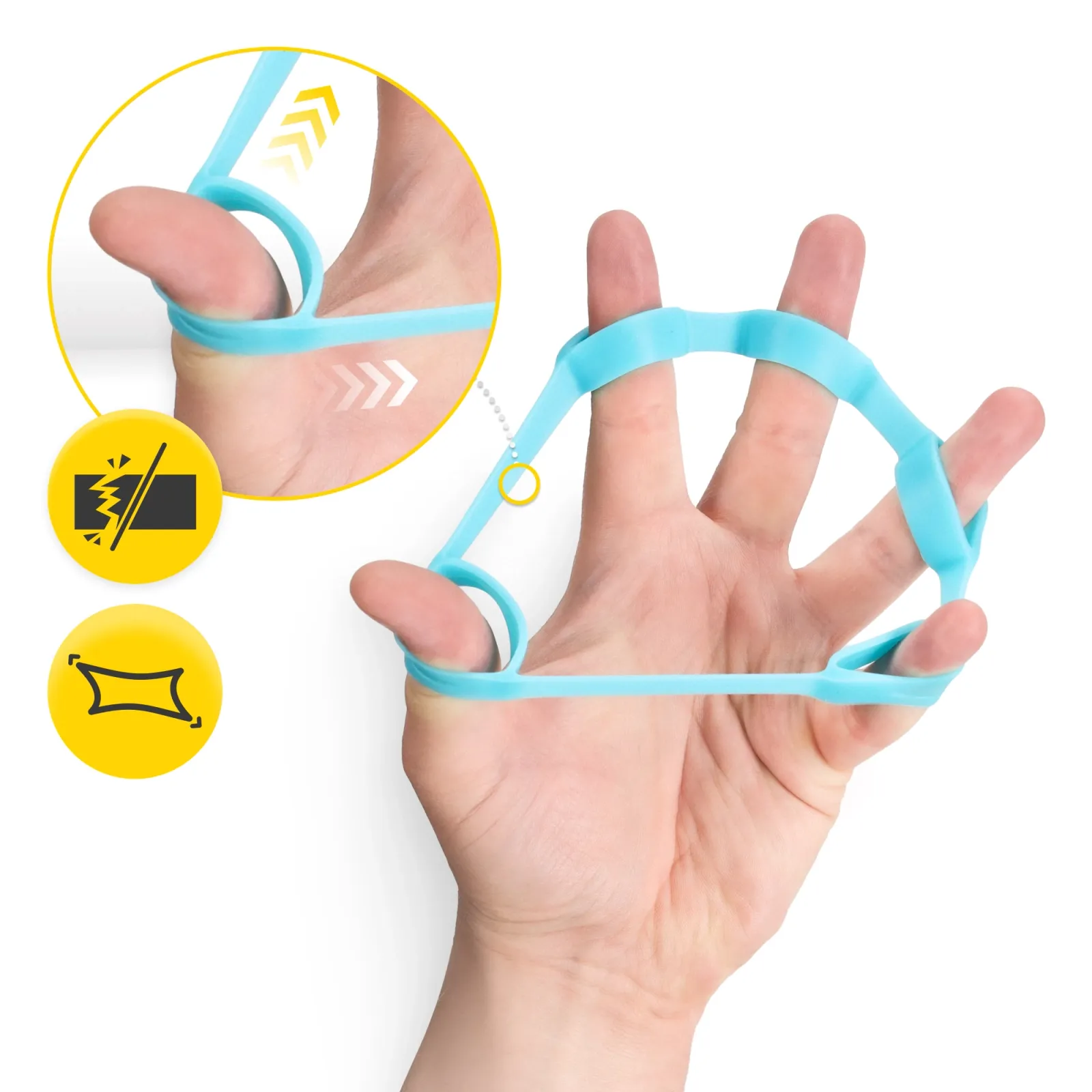 9 guminių juostų rinkinys rankų ir pirštų mankštai