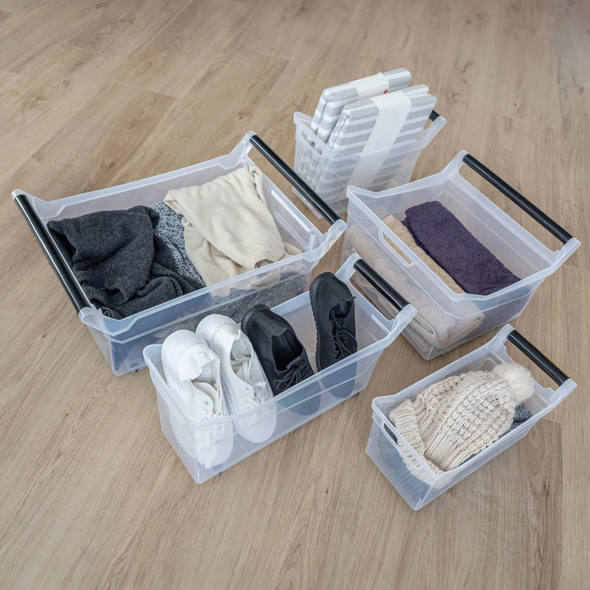 Viran 10L sandėliavimo konteineris su ratukais ir rankena