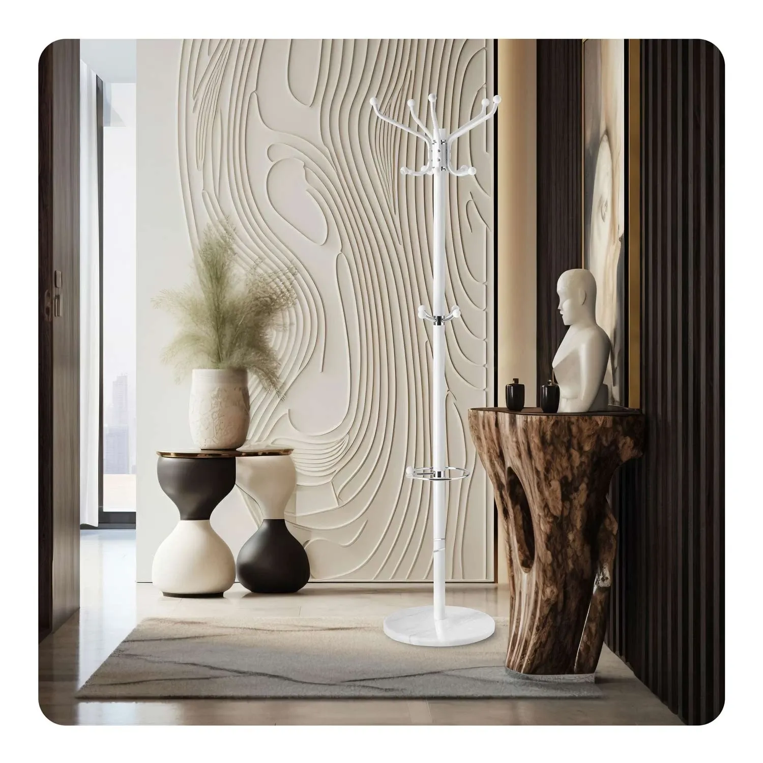 Pastatoma drabužių kabykla su marmuriniu pagrindu Massido 684101 - nuotrauka 1