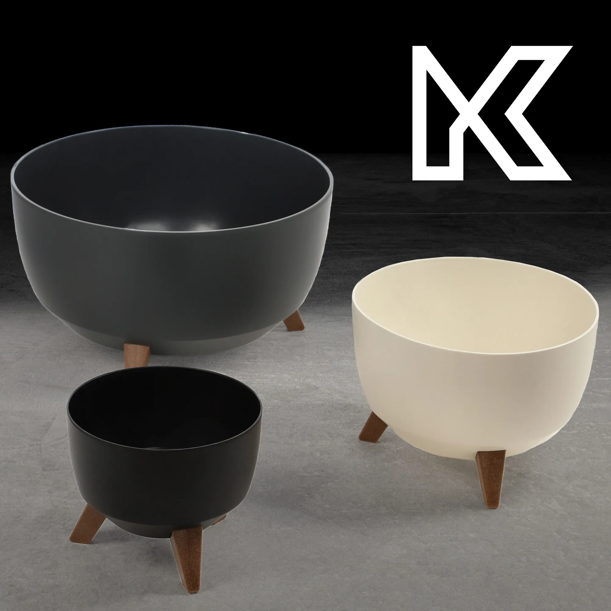 Luri gėlių dubuo su kojelėmis 24 cm