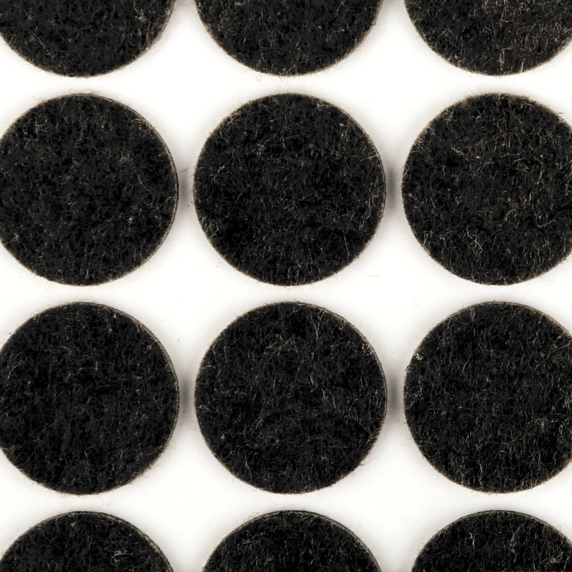 Veltinio pagalvėlės apvaliems baldams „Sort“, 29 mm, juodos, 24 vnt. rinkinys