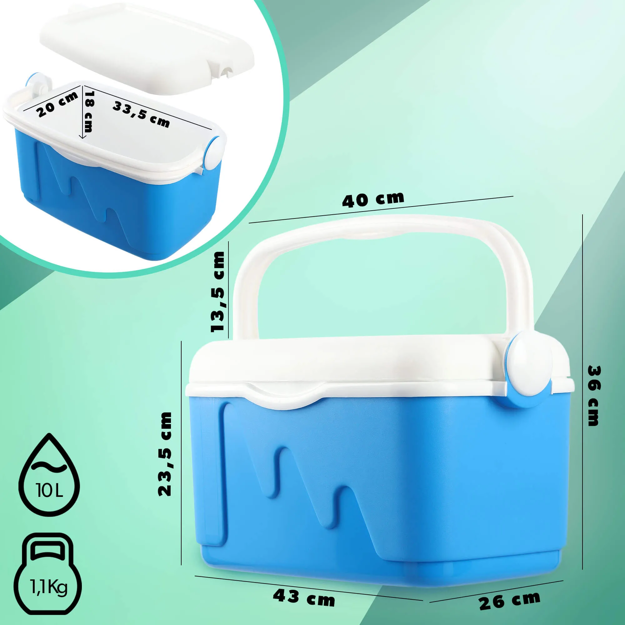 „Curver“ 10 l dviejų įdėklų aušintuvas, mėlynas