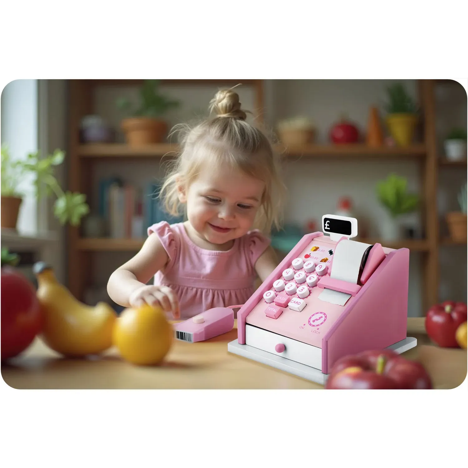 Medinis žaislinis kasos aparatas RK-868 Ricokids - nuotrauka 1