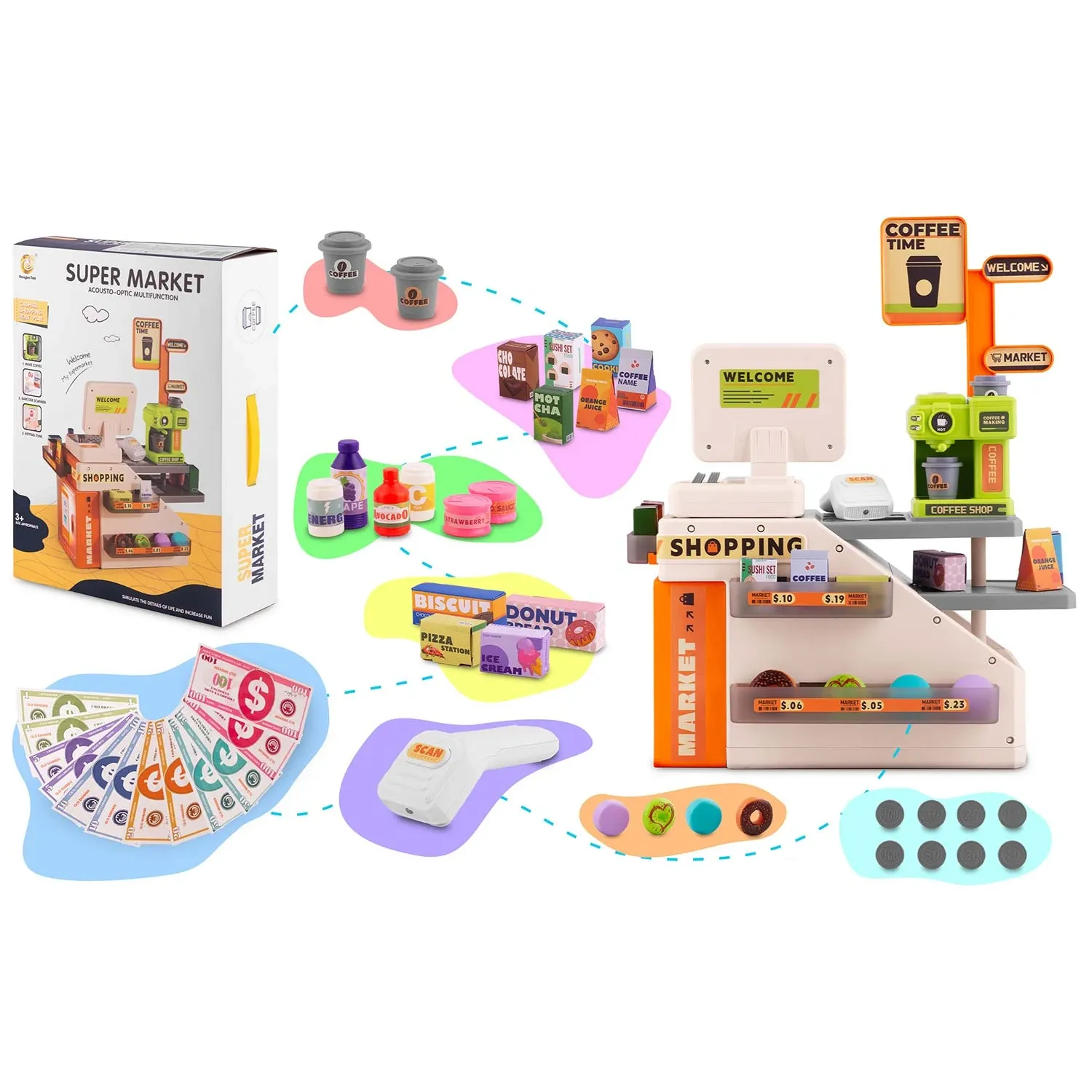 Interaktyvus žaislinis kasos aparatas RK-822 Ricokids - nuotrauka 1