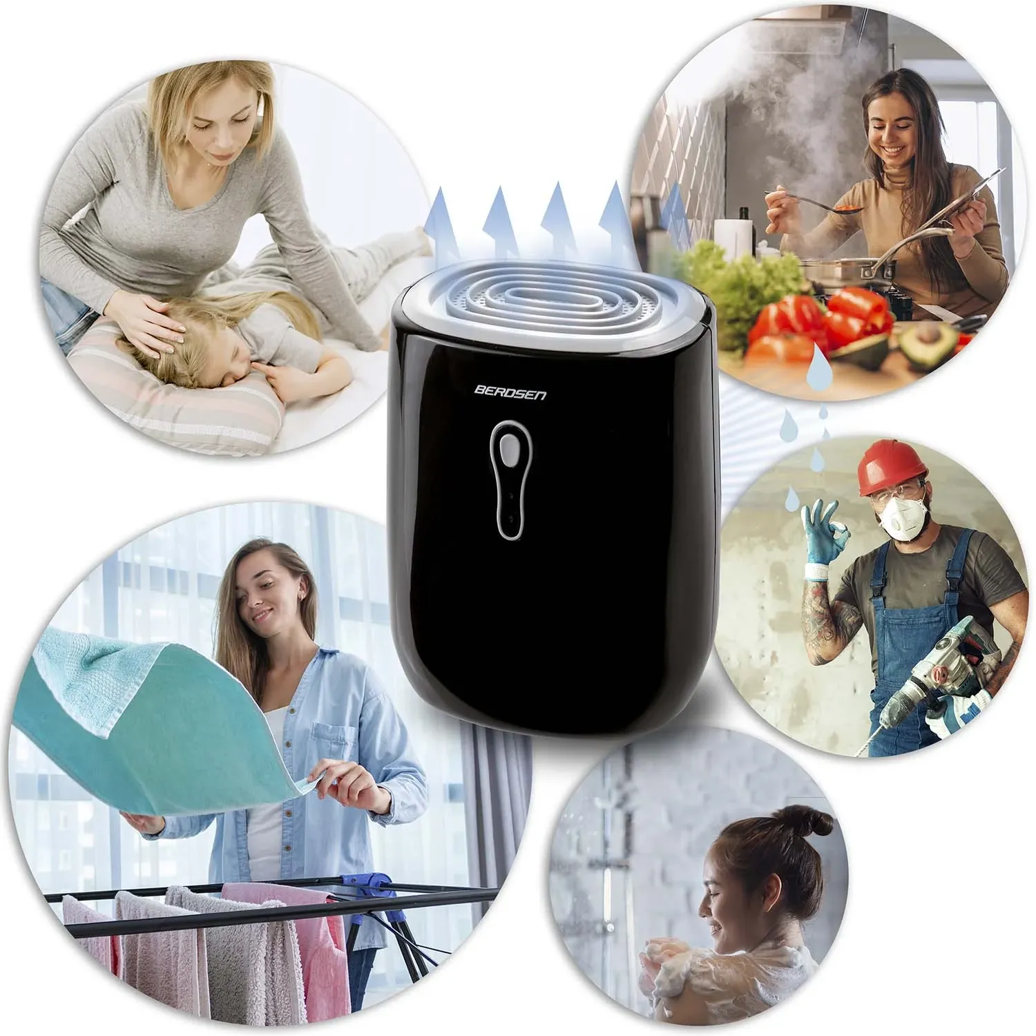 Berdsen BR-75B juodos ir pilkos spalvos oro sausintuvas - drėgmės sugėriklis - nuotrauka 1