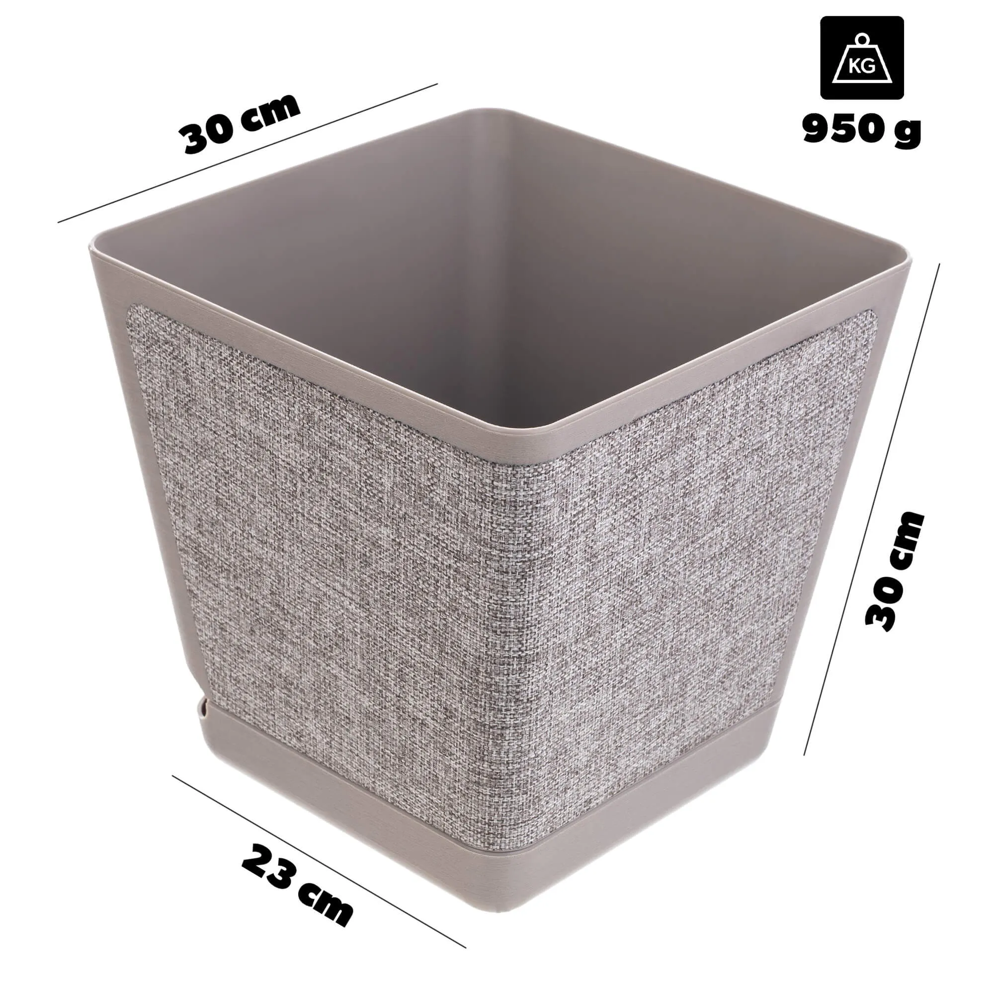 Lavaur vazono užvalkalas 30cm pilkai smėlio spalvos