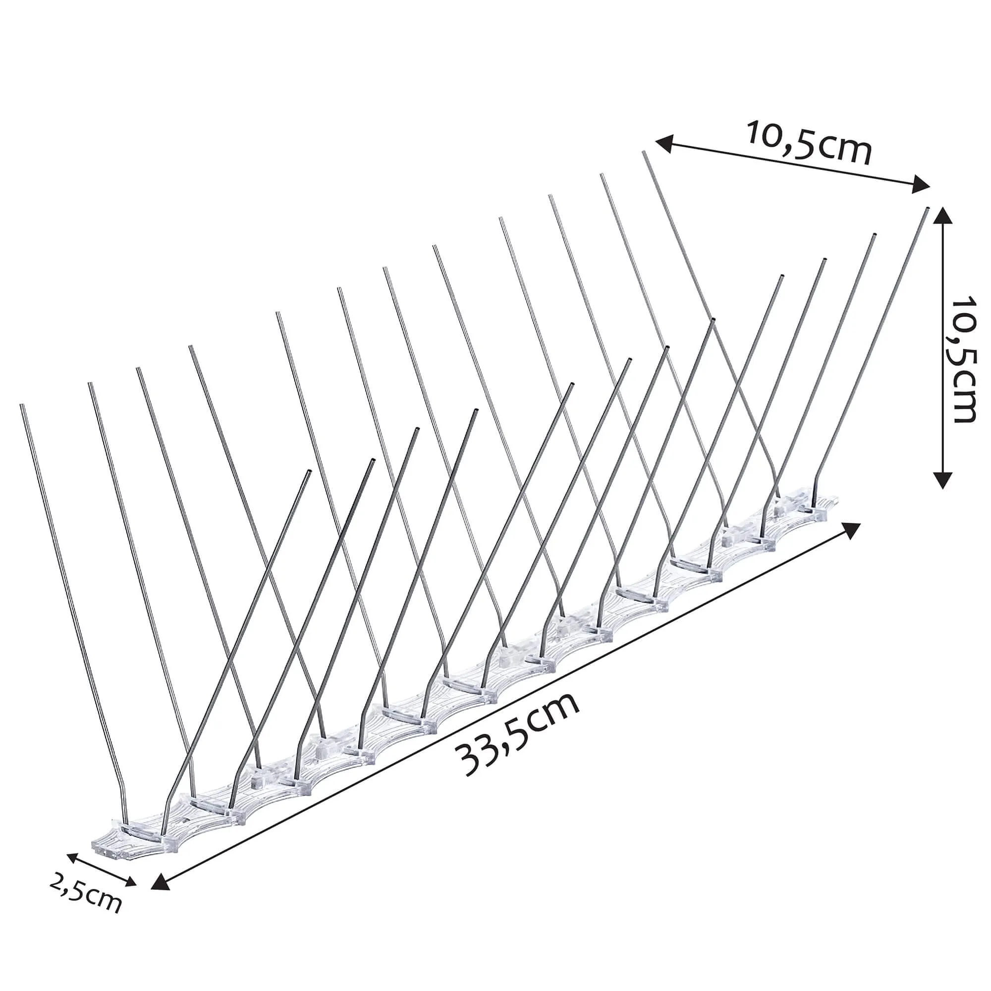 Nerūdijančio plieno paukščių smaigai, 33 x 10 cm, 9 vnt.