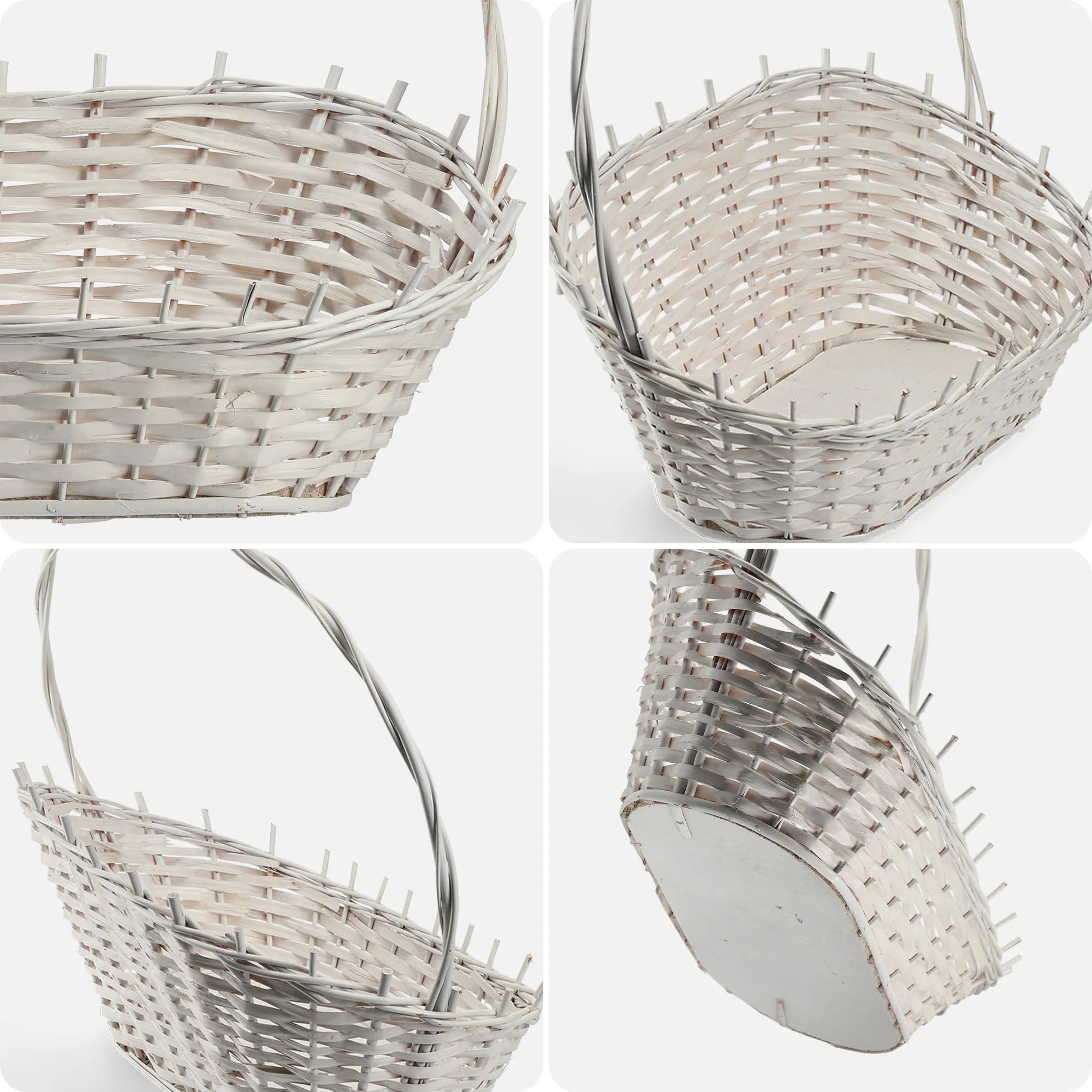 „Mede“ pinti dovanų krepšeliai, balti, vidutinio dydžio