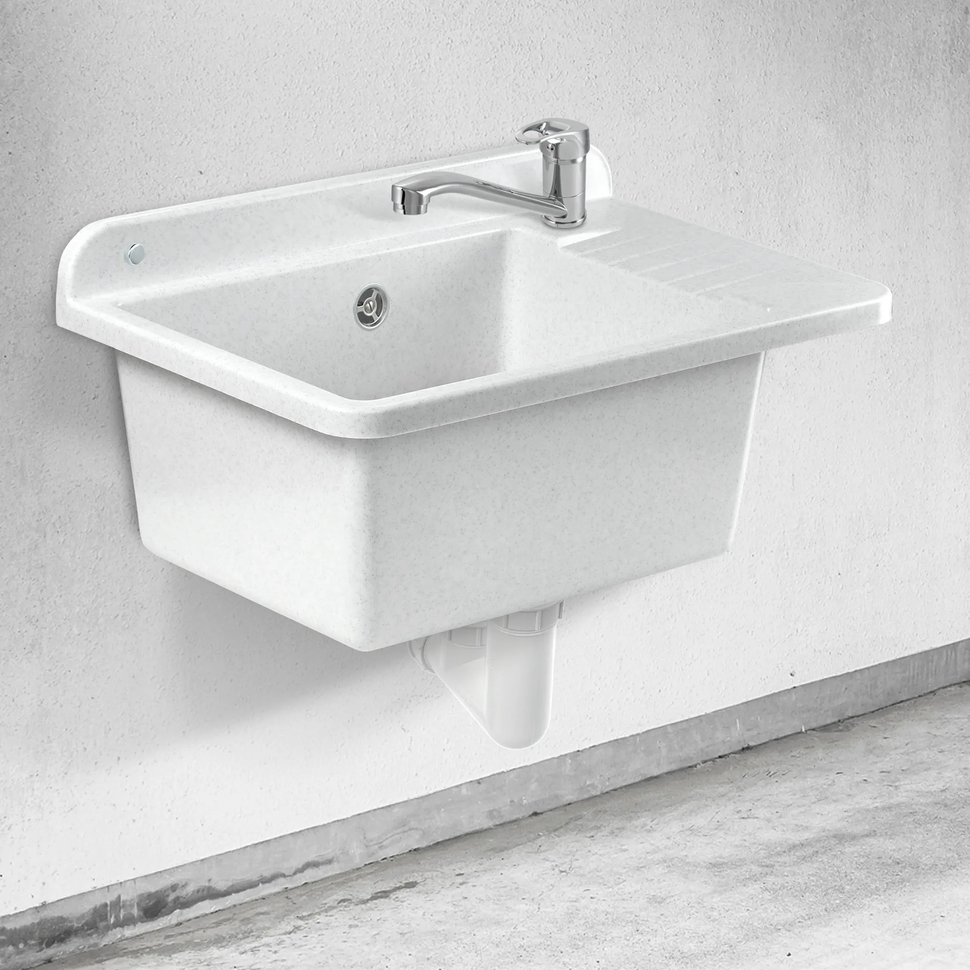 Gospo kriauklė su pasukamu maišytuvu, balta