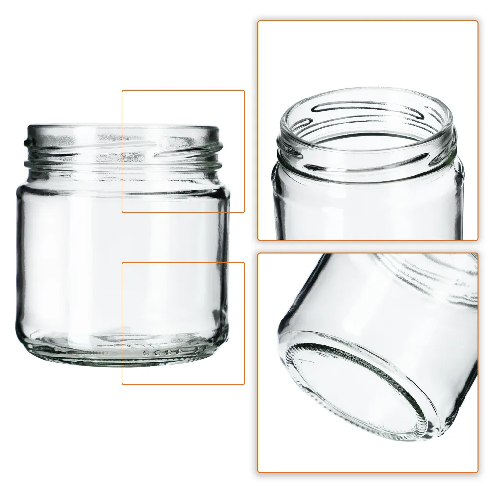 Stiklainiai uogienei Lerma 200 ml 20 vnt. 66 mm + juodi dangteliai
