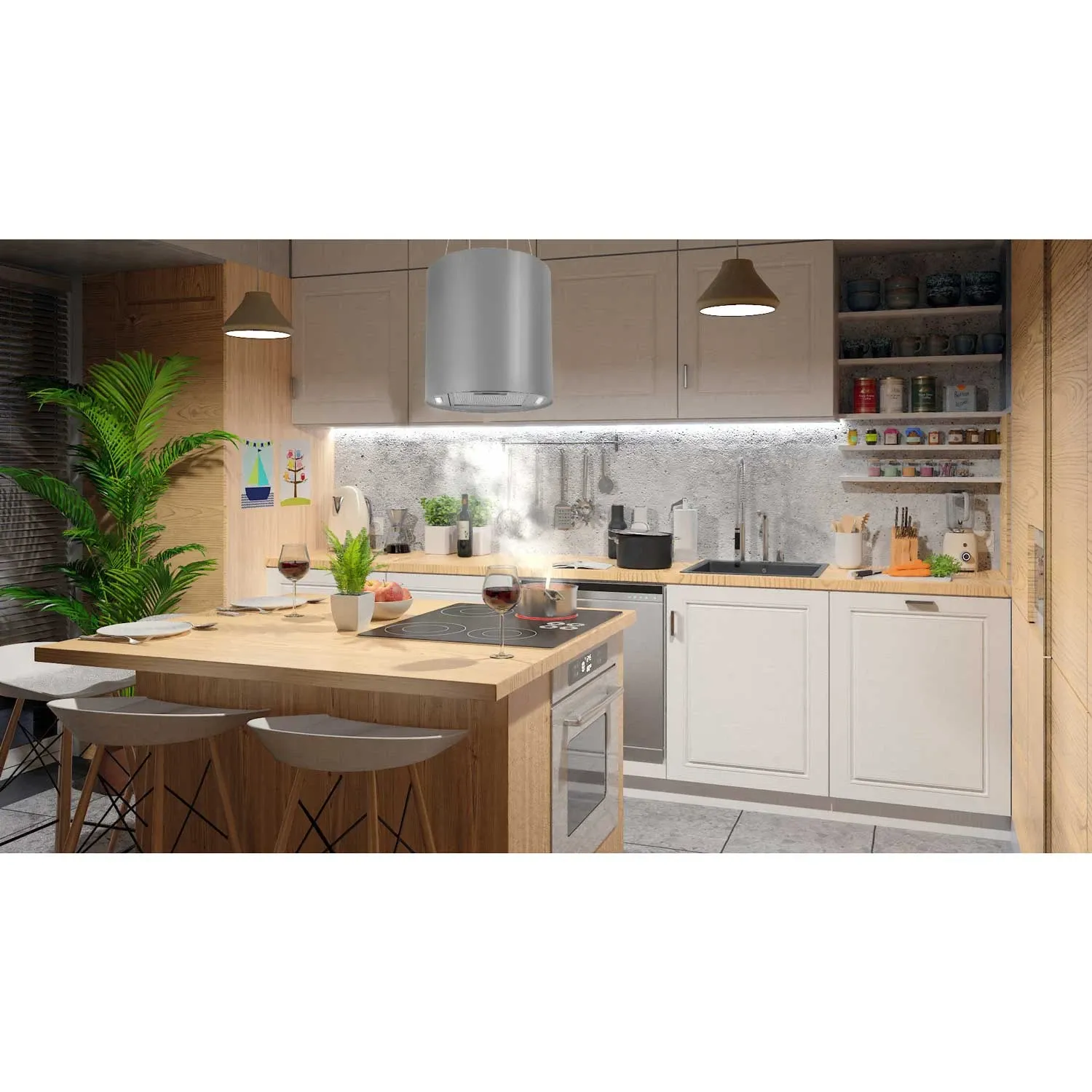 Pakabinamas virtuvės gartraukis, 35 cm, nerūdijančio plieno, BT-226 - nuotrauka 1