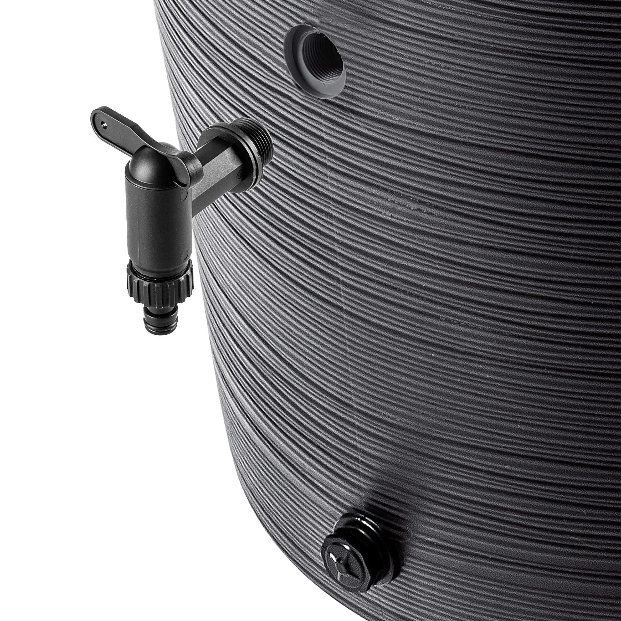 „Reveret“ 240 l lietaus vandens bakas su prijungimo komplektu, lygus, juodas