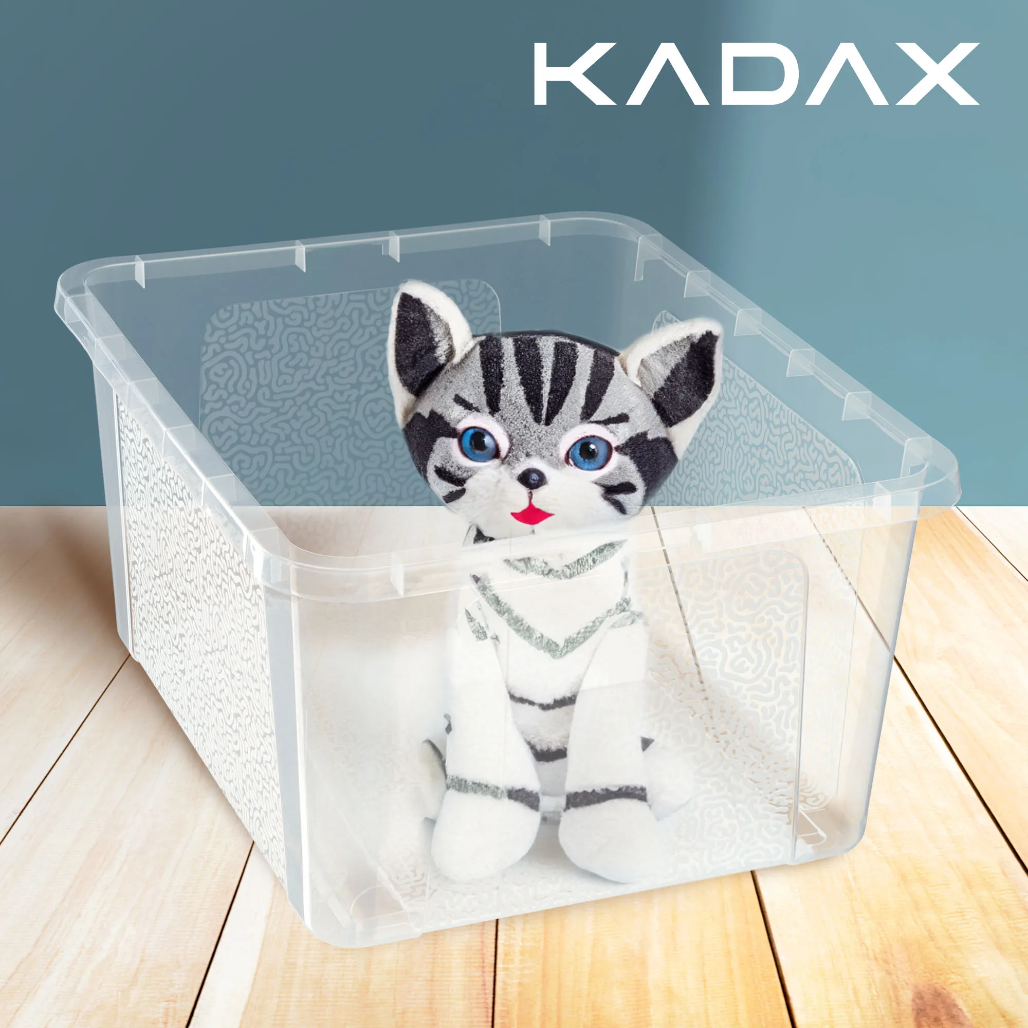 Dozza 20 litrų laikymo konteineris su dangčiu, bespalvis