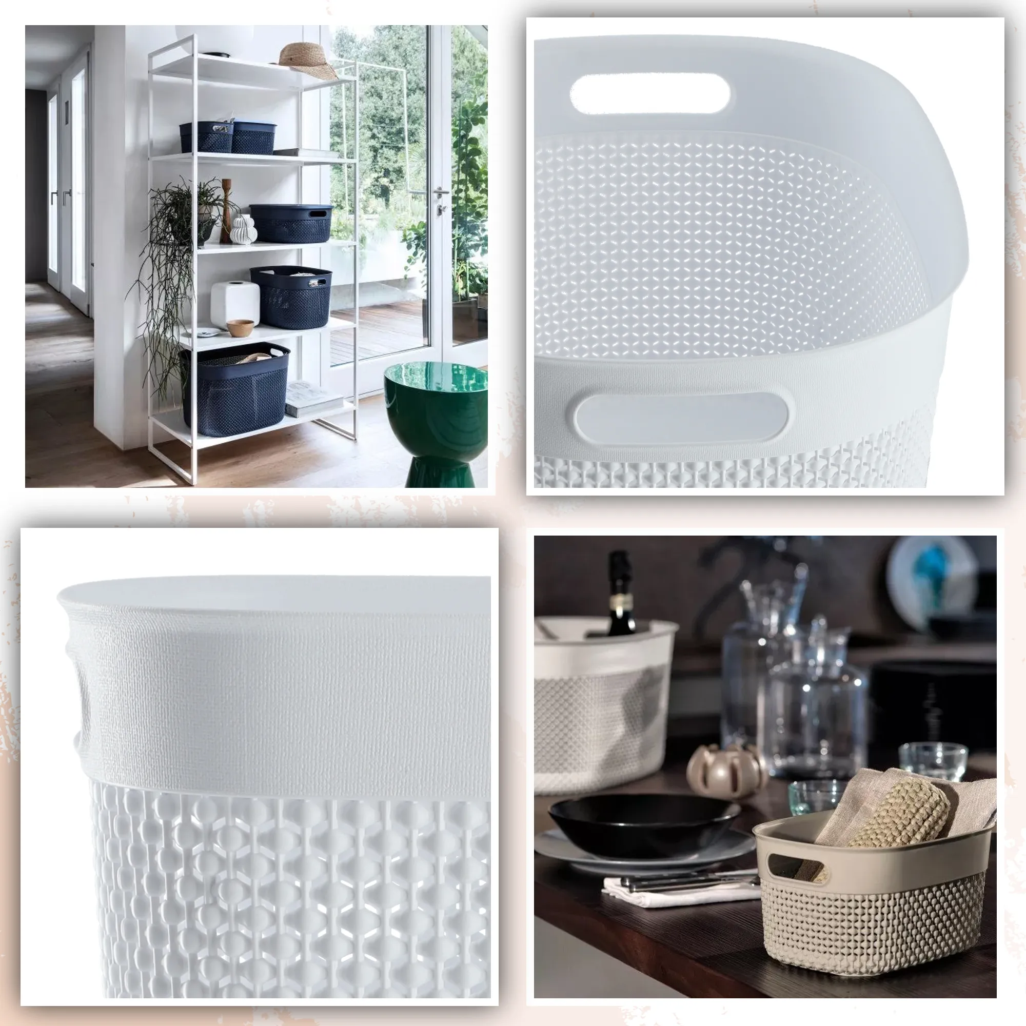 Stačiakampis krepšys 18 l Curver Filo perdirbtas, baltas