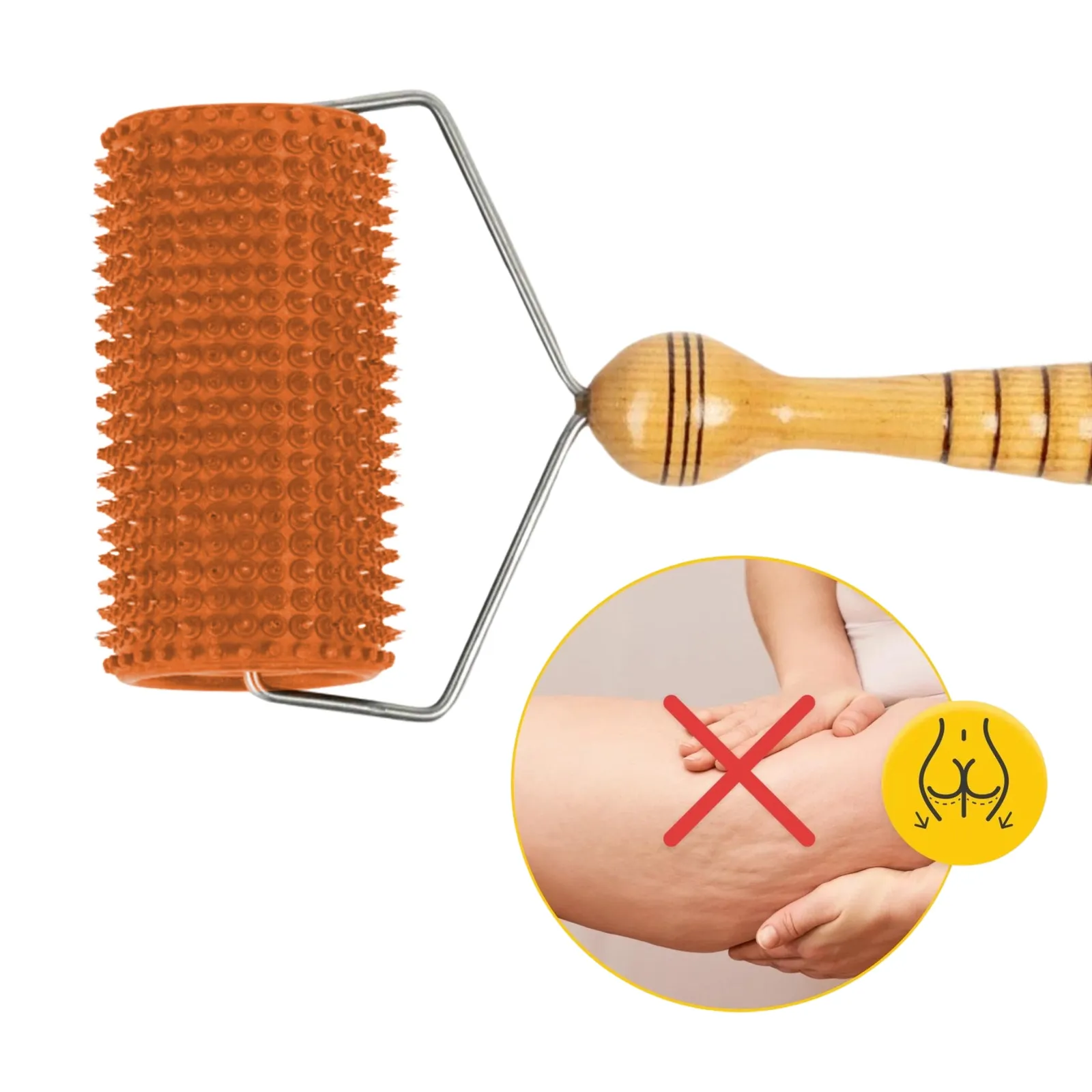 „Lyapko 5.0“ nikelio neturintis oranžinis daugiaadatinis masažinis volelis