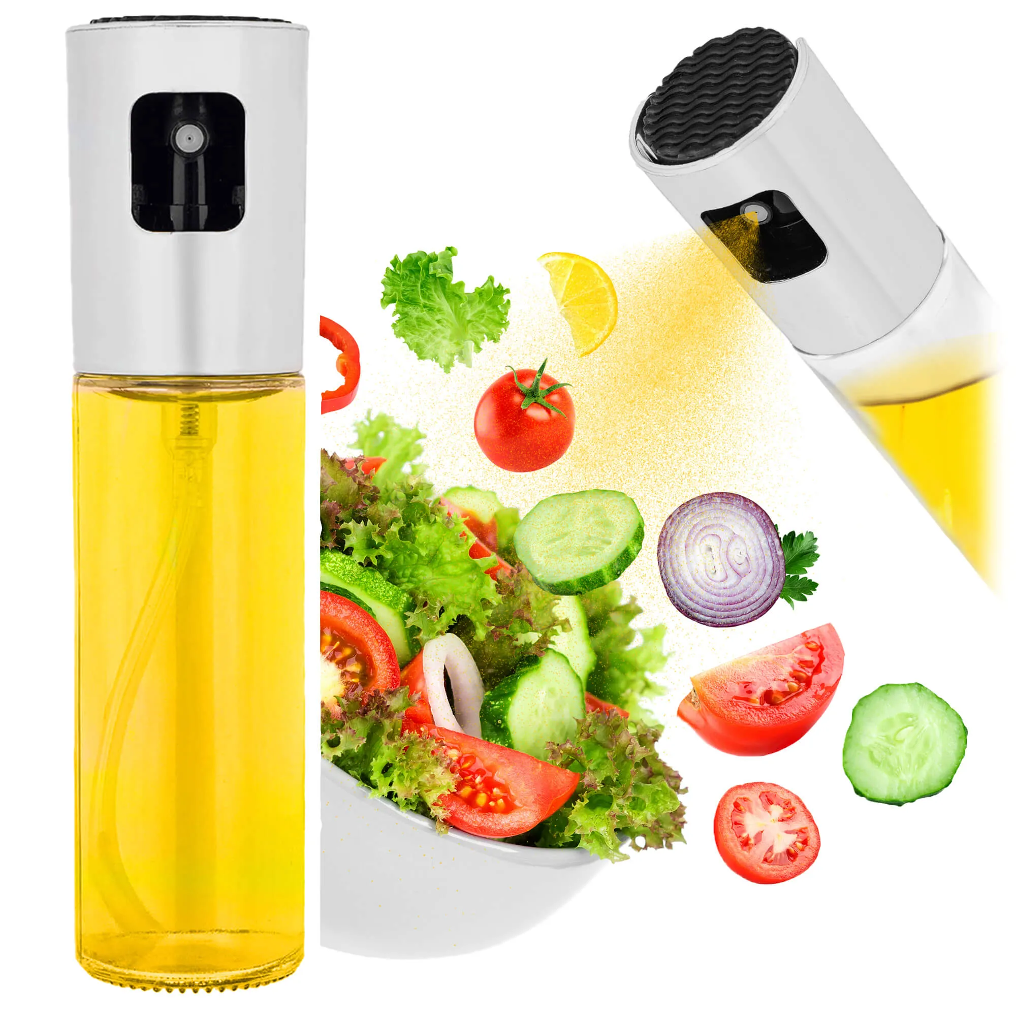 Zevio alyvuogių aliejaus purkštuvas 100 ml sidabrinis