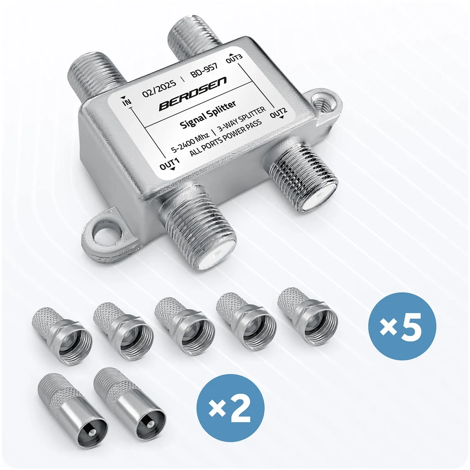 Pasyvus antenos skirstytuvas, 3 įėjimų, 5–2400 MHz, Berdsen BD-957 - nuotrauka 1
