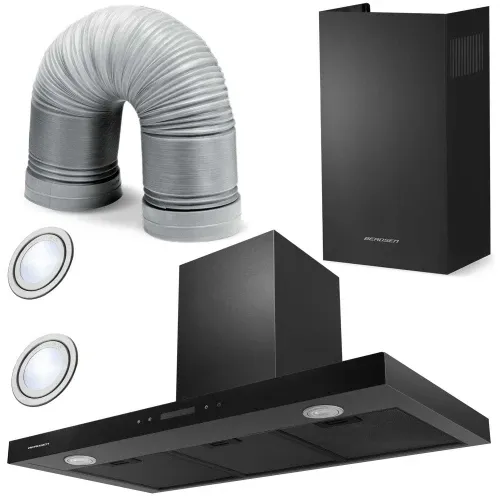 Berdsen BE-90S juodas 90 cm virtuvės gartraukis - nuotrauka 1