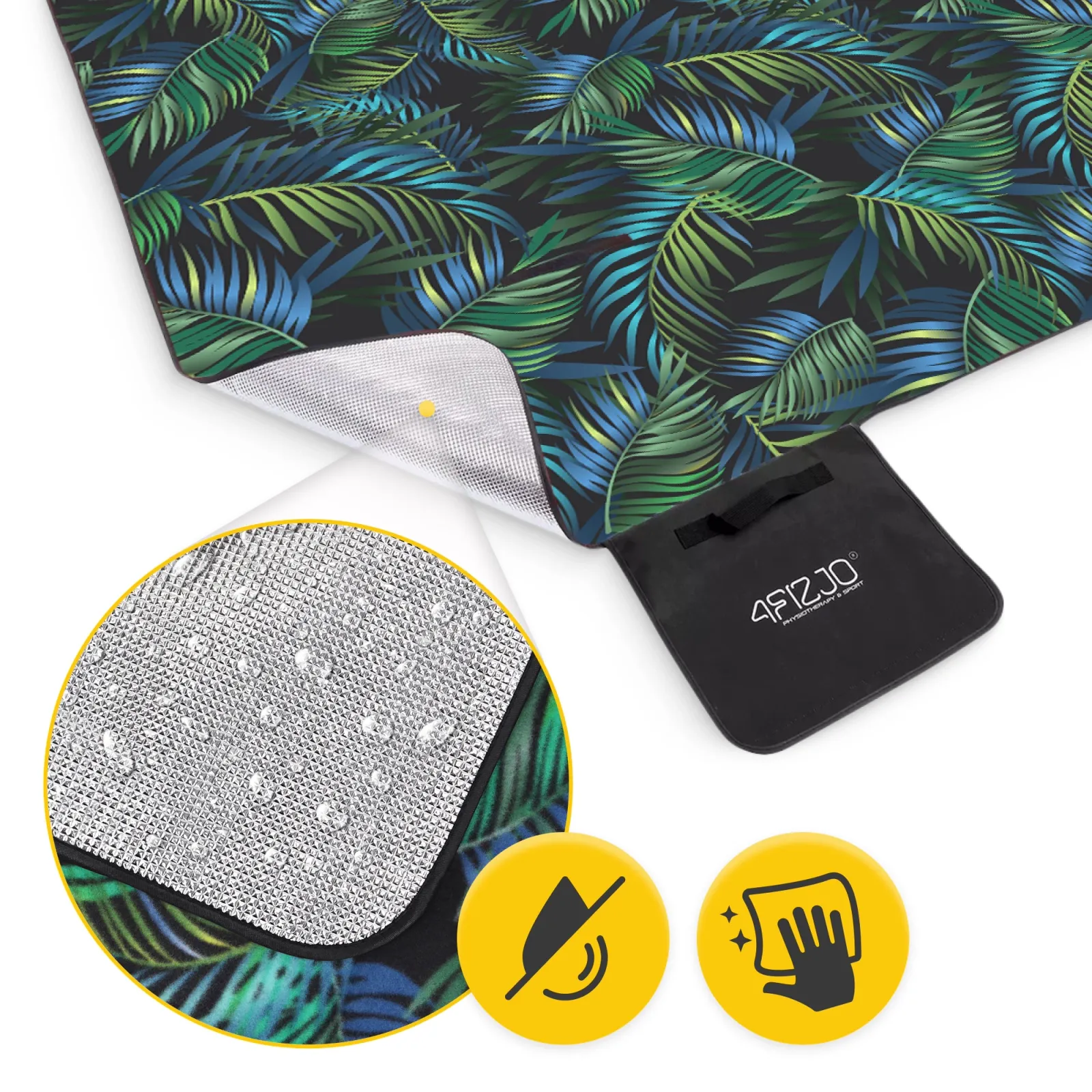 Izoliuota paplūdimio pikniko antklodė 200 x 200 cm palmės formos