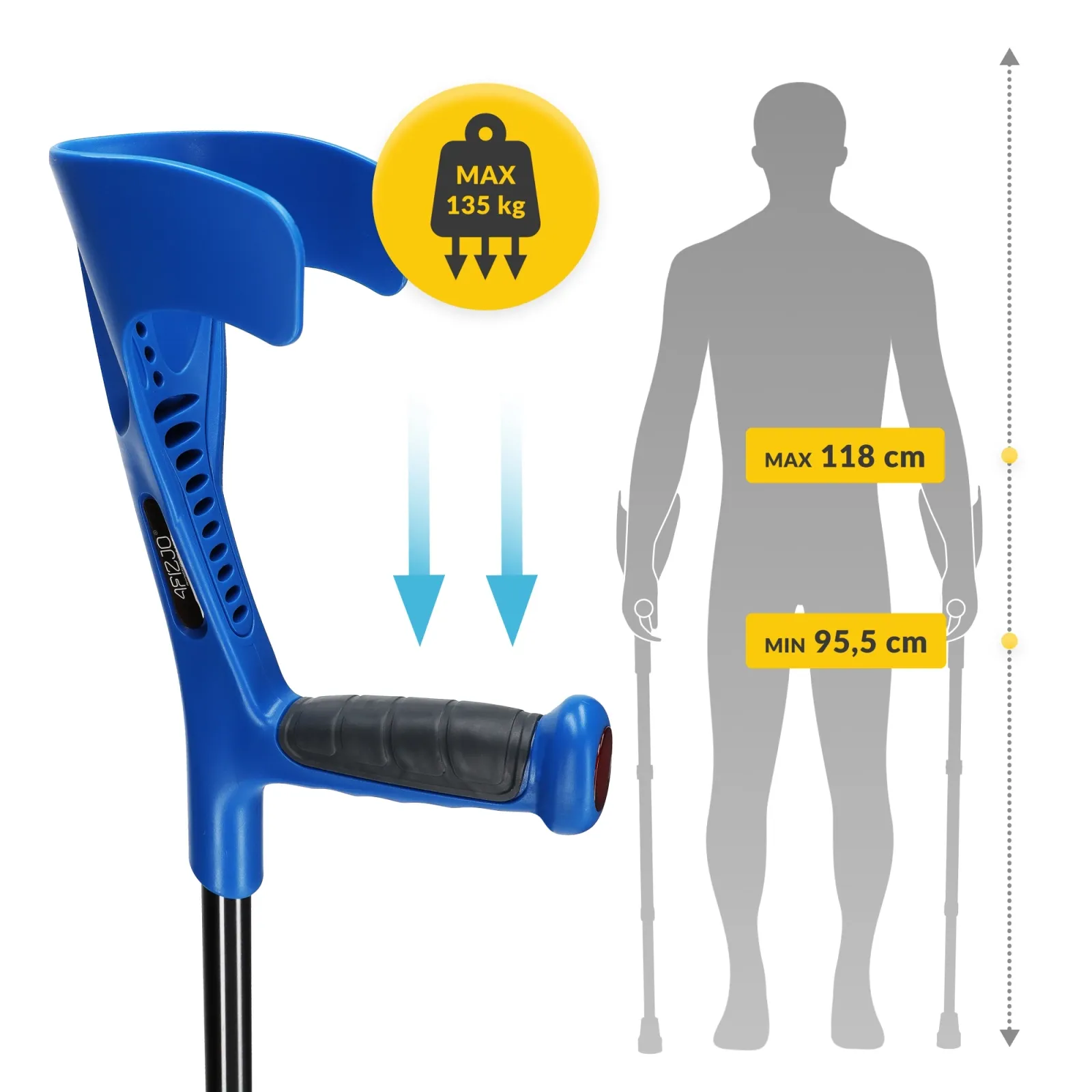 MED mėlyni reguliuojami ortopediniai ramentai