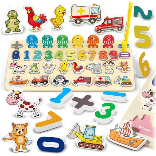 „Ricokids 781400“ edukacinė lenta su skaičiais, gyvūnais ir transporto priemonėmis - nuotrauka 1