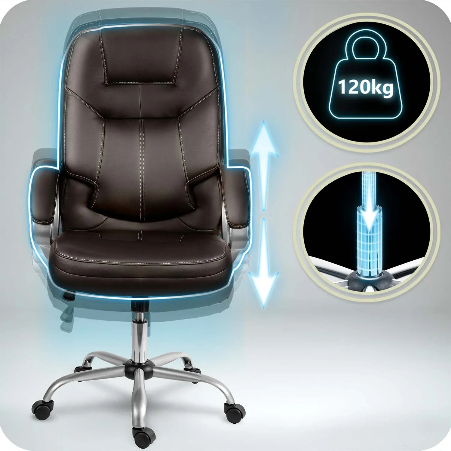 Sofotel tamsiai ruda besisukanti biuro kėdė - nuotrauka 1