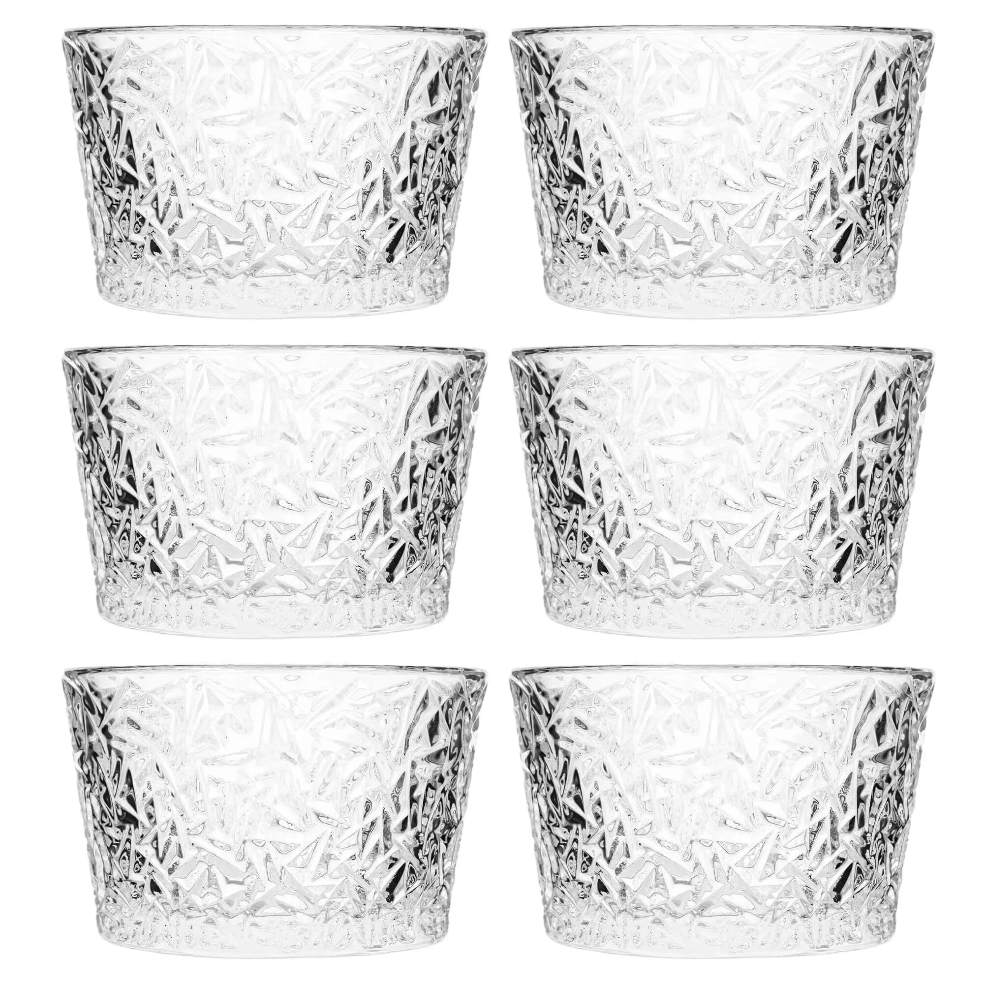 „Torza“ ledų indeliai 290 ml be kojelės, su ledo raštu, 6 vnt.