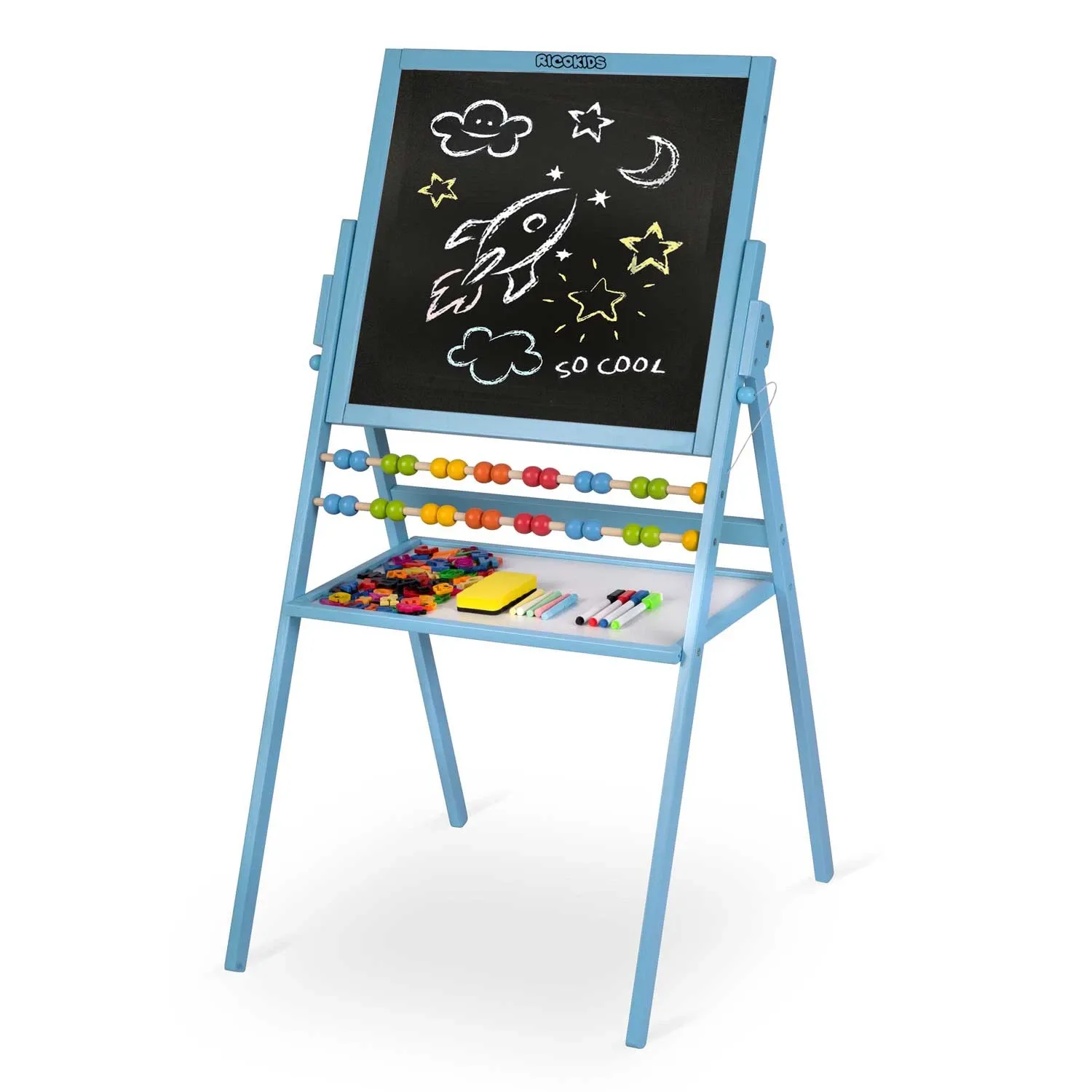 Ricokids magnetinė kreidinė lenta, besisukanti - mėlyna - nuotrauka 1