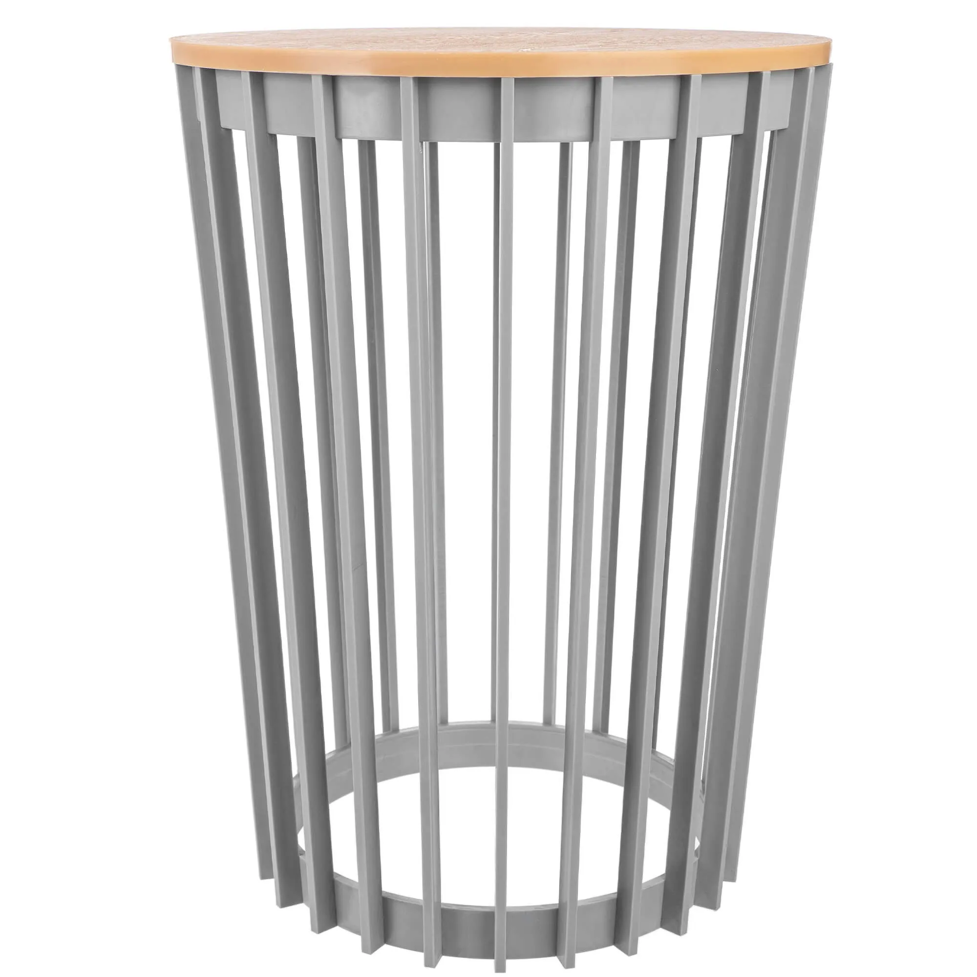 Aytre dvipusis augalų stovas 54 cm platinos spalvos + natūralaus medžio stalviršis