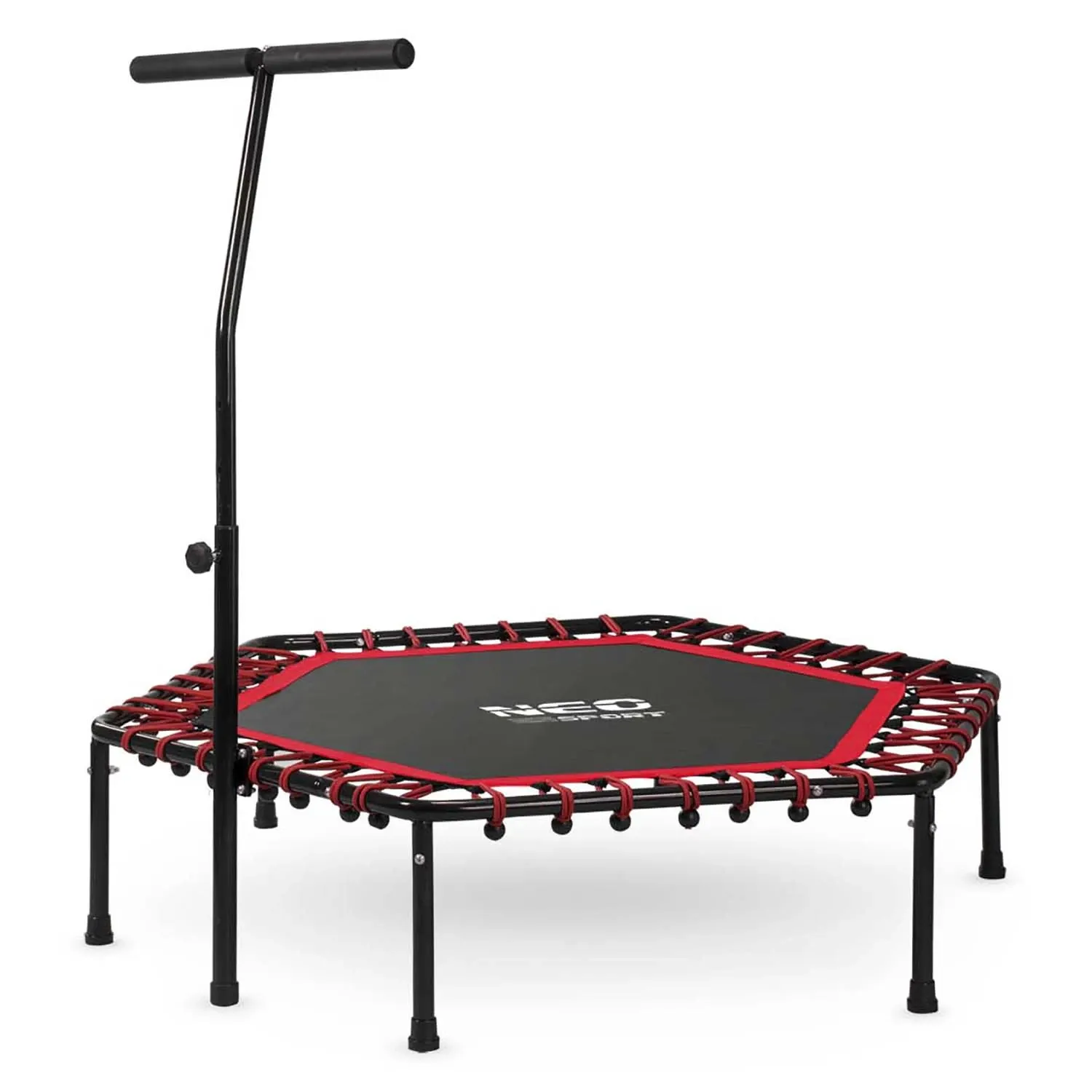 „Neo-Sport Fitness“ batutas su rankena, 127 cm – šešiakampis, raudonas - nuotrauka 1