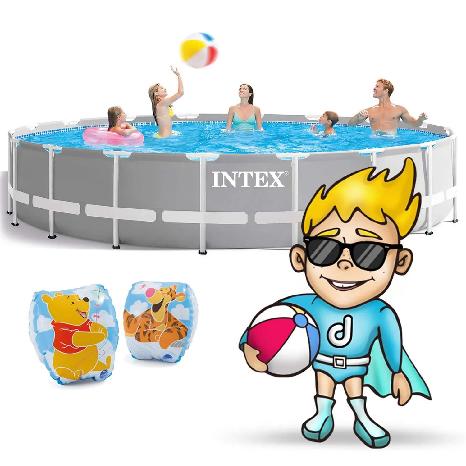 Karkasinis sodo baseinas 549 x 122 cm 21 viename INTEX 26732 - nuotrauka 1