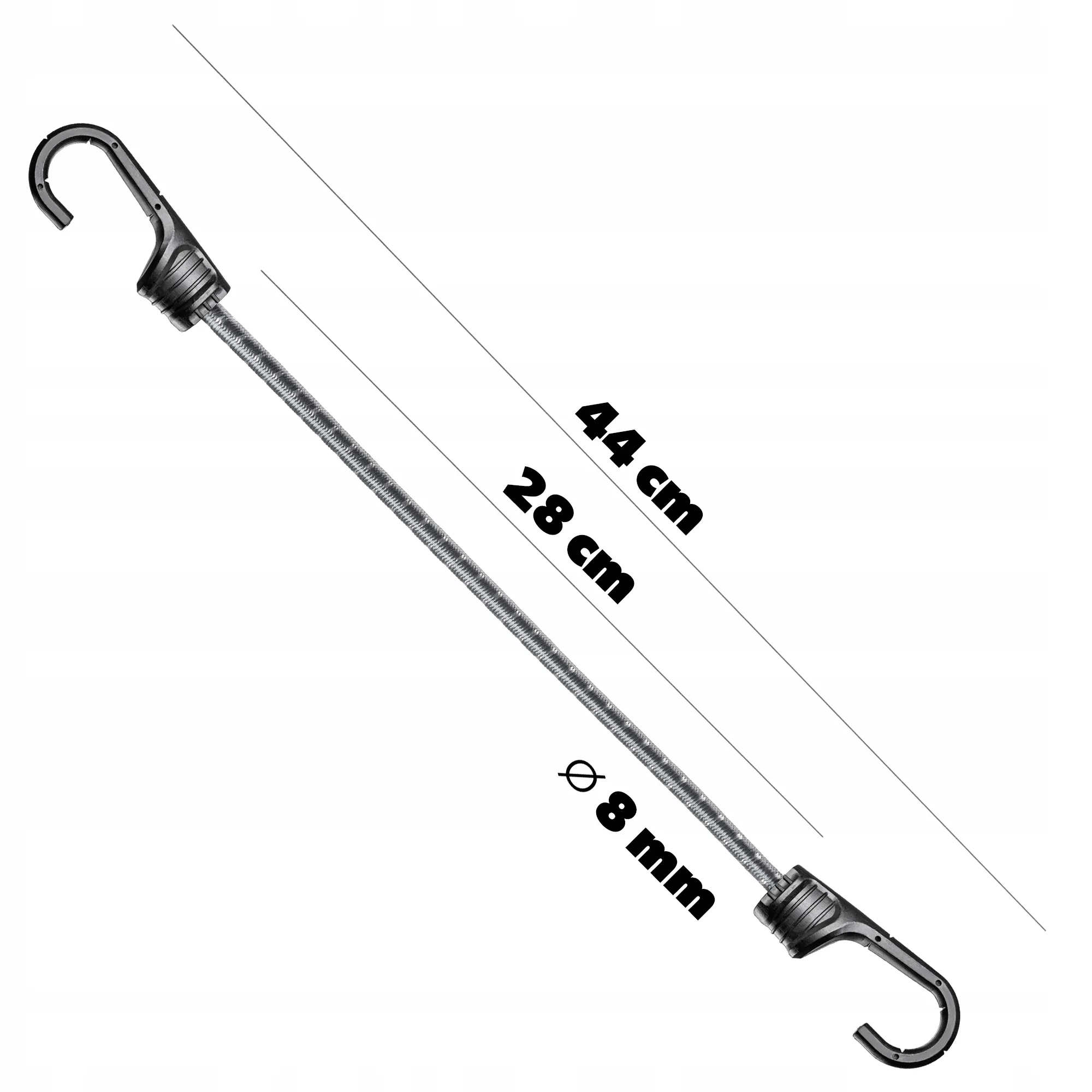 Elastinė guma su kabliu 44 cm, pilka