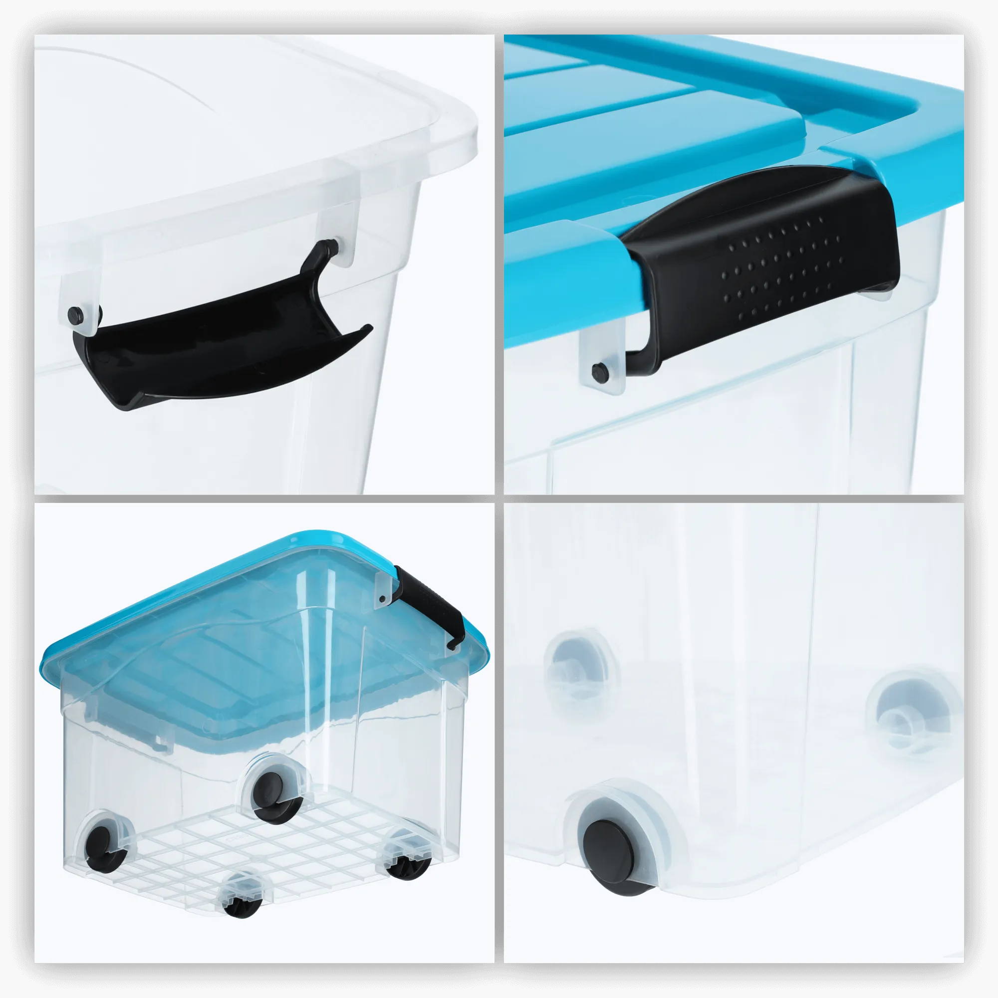 Vado 20 l plastikinis šiukšliadėžė su ratukais, mėlynas