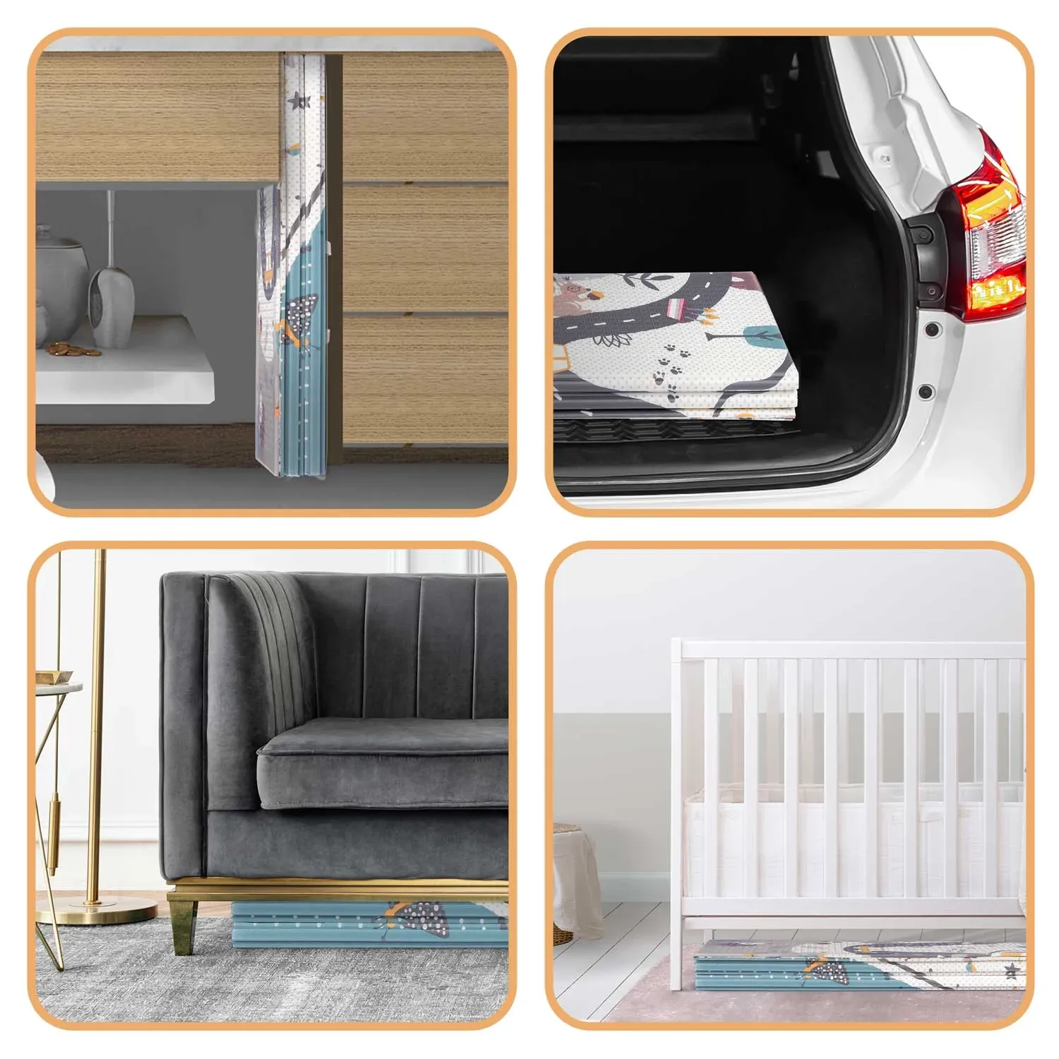 Sulankstomas edukacinis putplasčio kilimėlis 200 x 180 x 1 cm Nukido NK-340 - nuotrauka 1