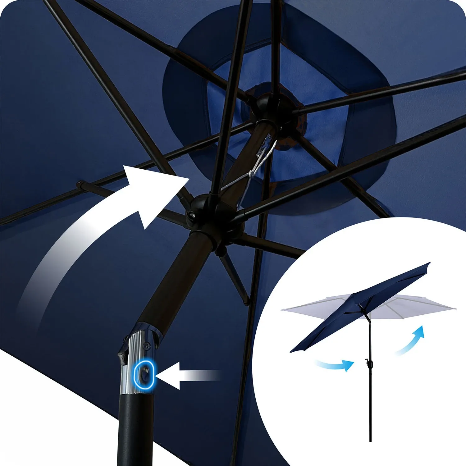 Sulankstomas sodo skėtis, 6 dalių, 300 cm, su uždanga, „Plonos PL-884“ - nuotrauka 1