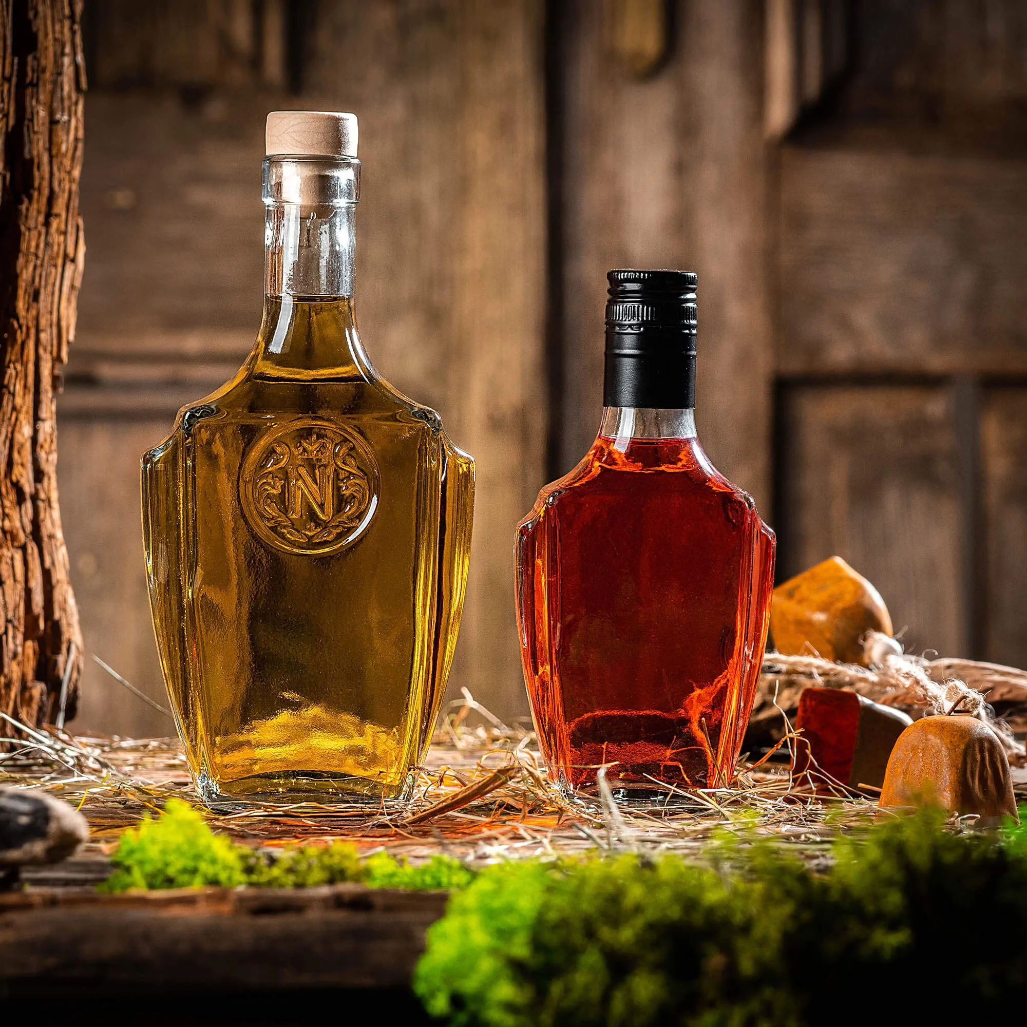 Faenza stiklinis tinktūros buteliukas 500 ml su sintetiniu kamščiu 50 vnt.