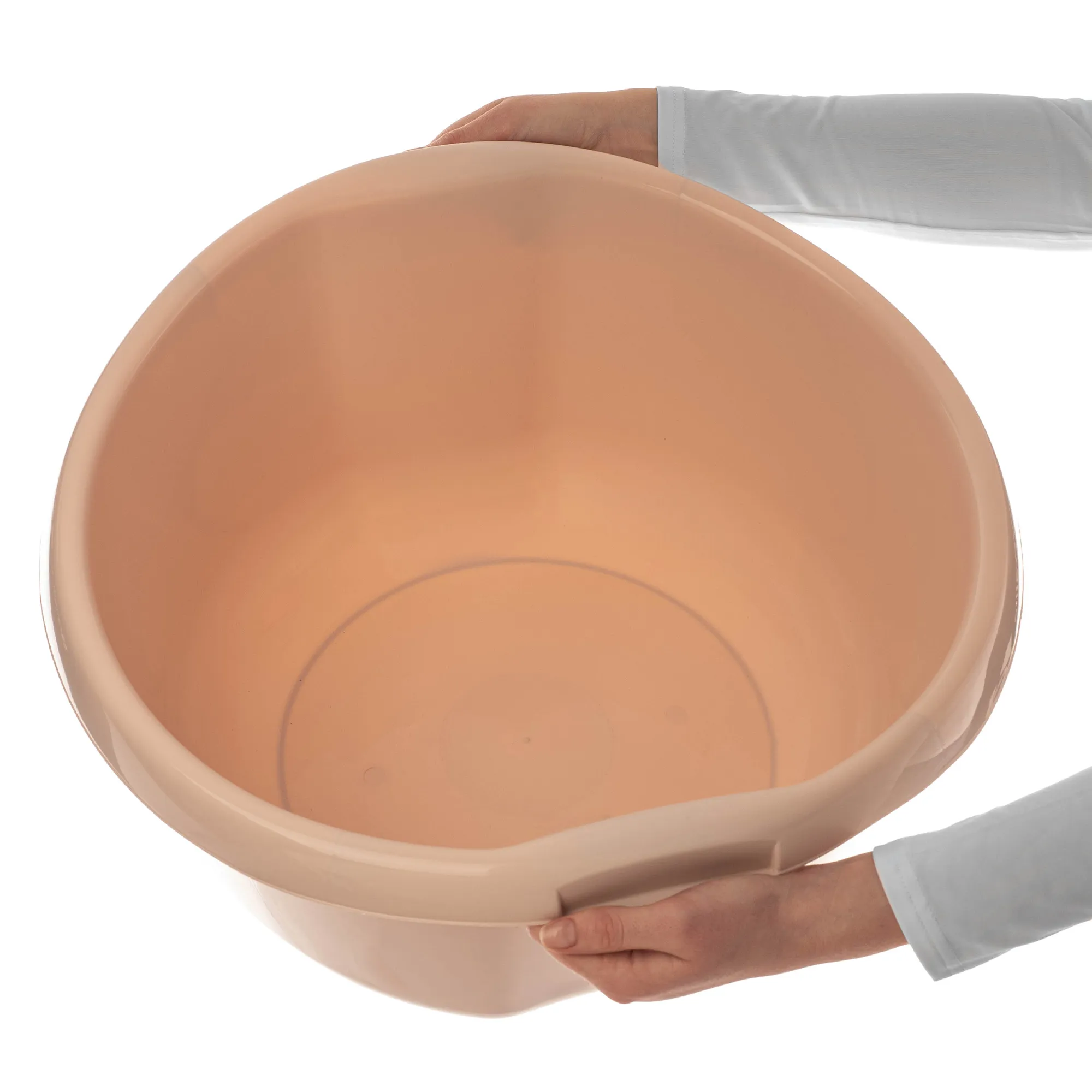 Plastikinis praustuvas su rankenomis Treix 25L, šviesiai smėlio spalvos