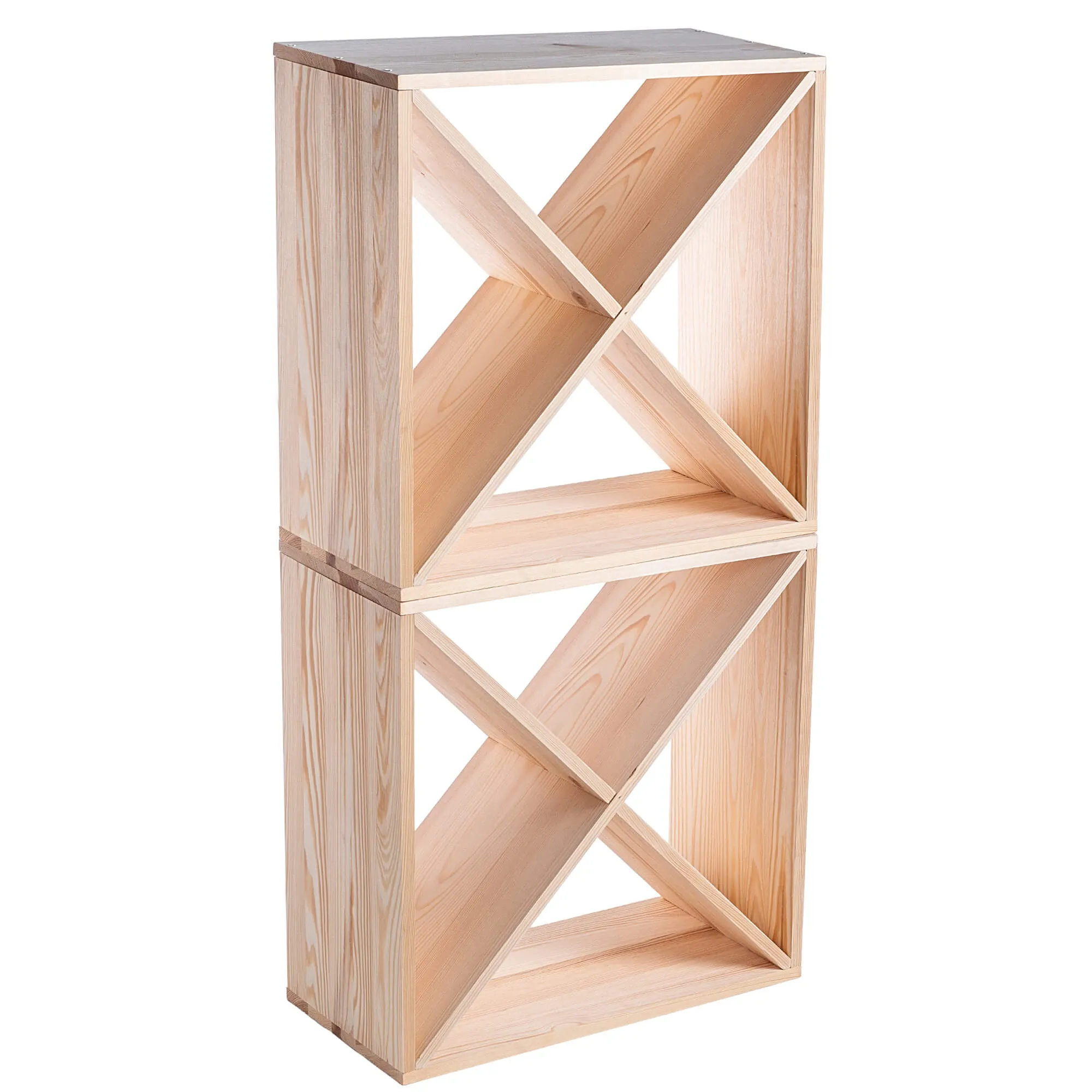 „Loreo X“ vyno lentynėlė, medinė, šviesiai ruda, 2 vnt.